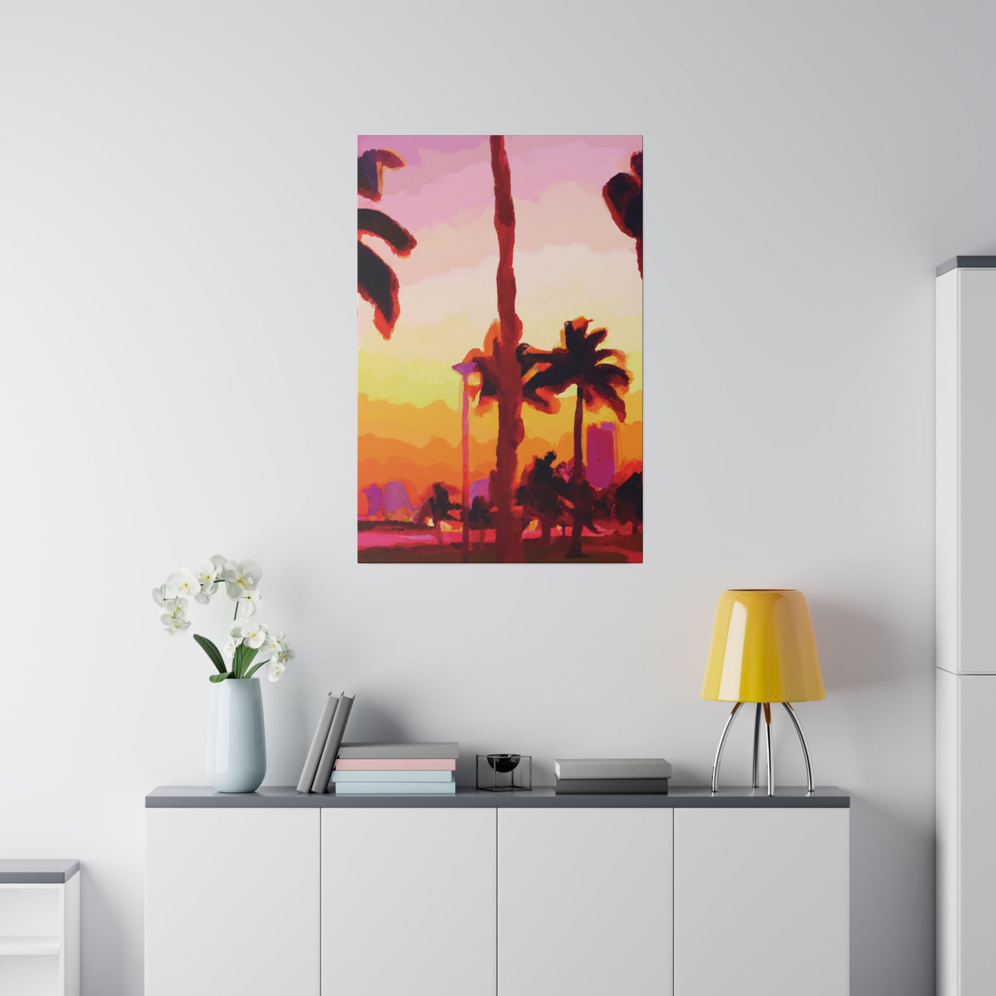 7016Q - Miami Beach Sunset Painting Print | Miami | Beach | Sunset | Poster | Home Decor | Wall Art | Canvas