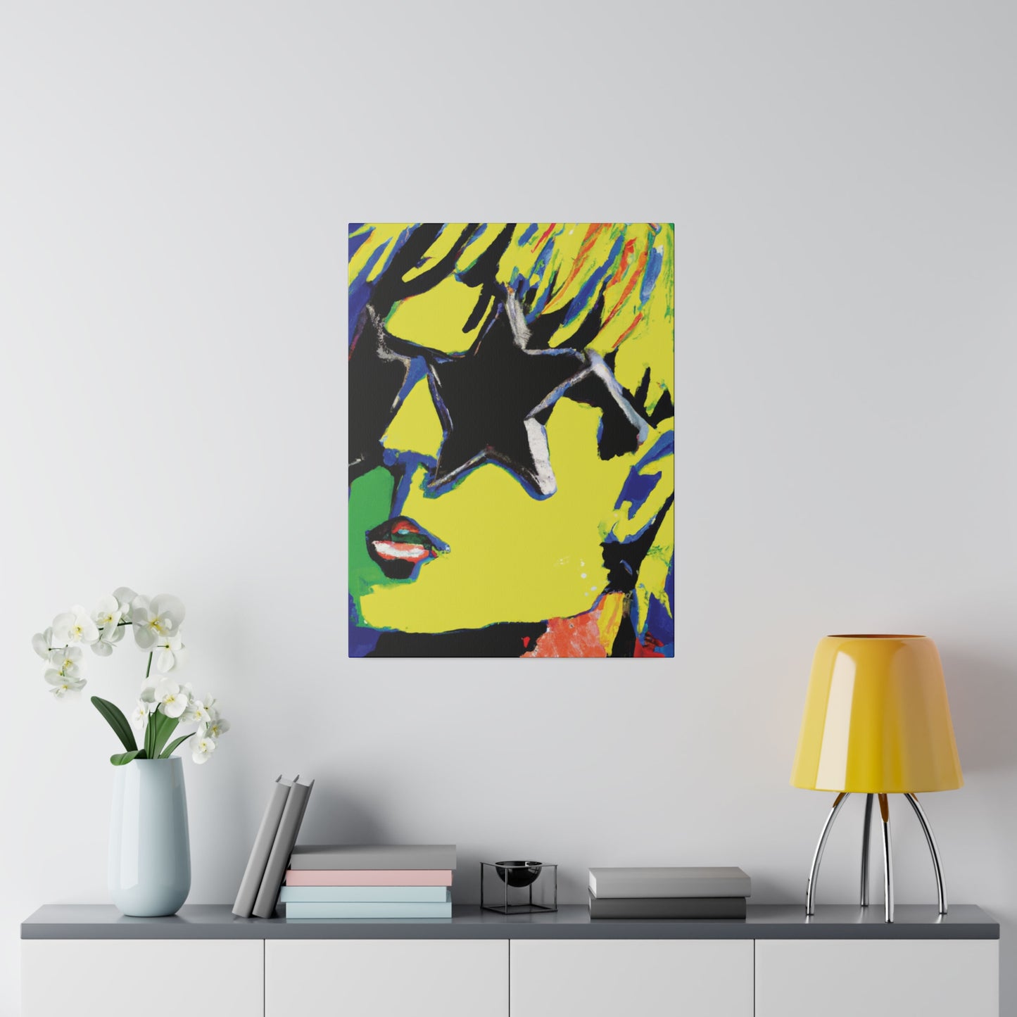 9785T - Rockstar Painting Print | Face | Abstract | Poster | Home Decor | Wall Art | Music Art | Canvas