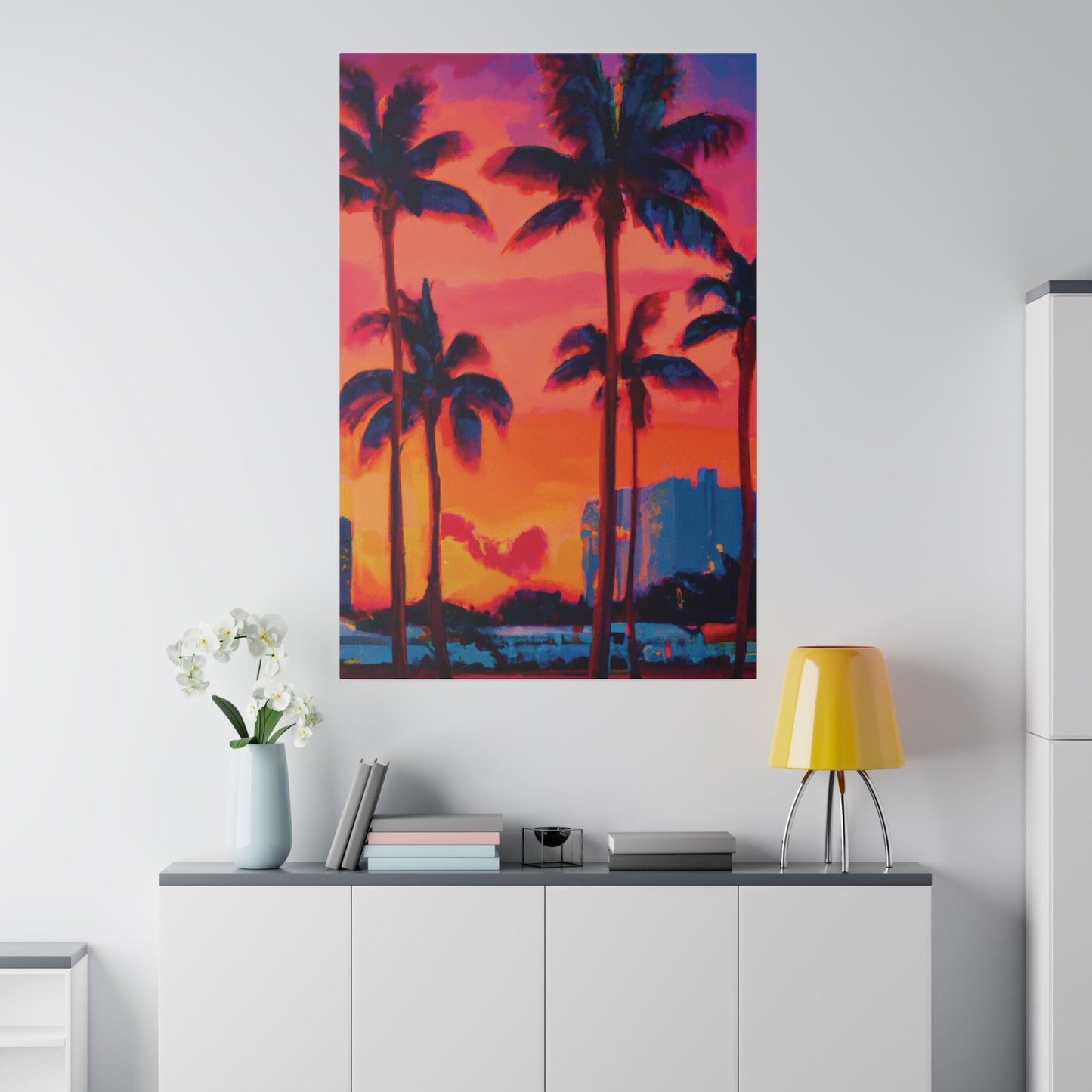 4456Y - Miami Beach Sunset Painting Print | Miami | Beach | Sunset | Poster | Home Decor | Wall Art | Canvas