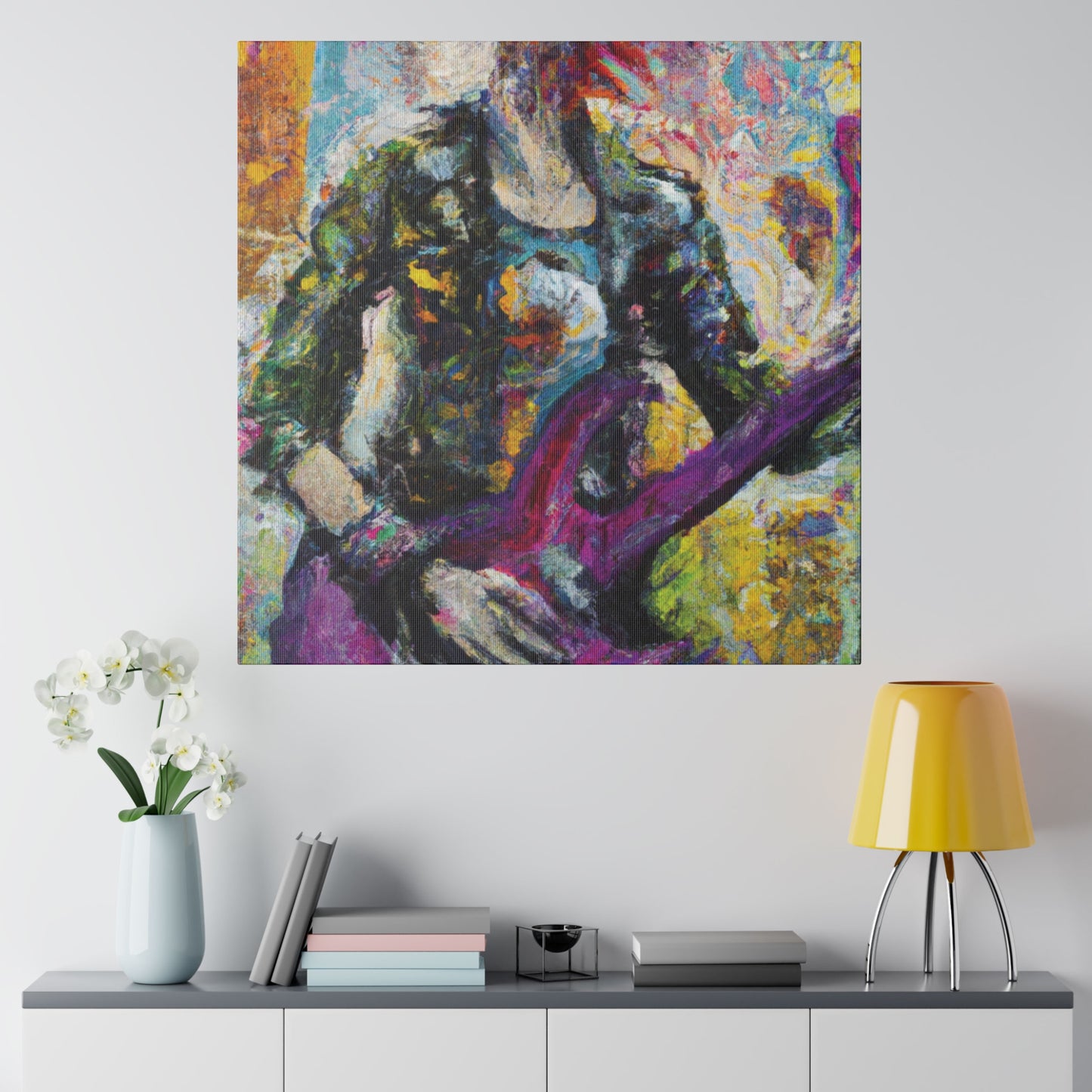 5487U - Rockstar Oil Painting Style Print | Poster | Home Decor | Wall Art | Music Art | Canvas