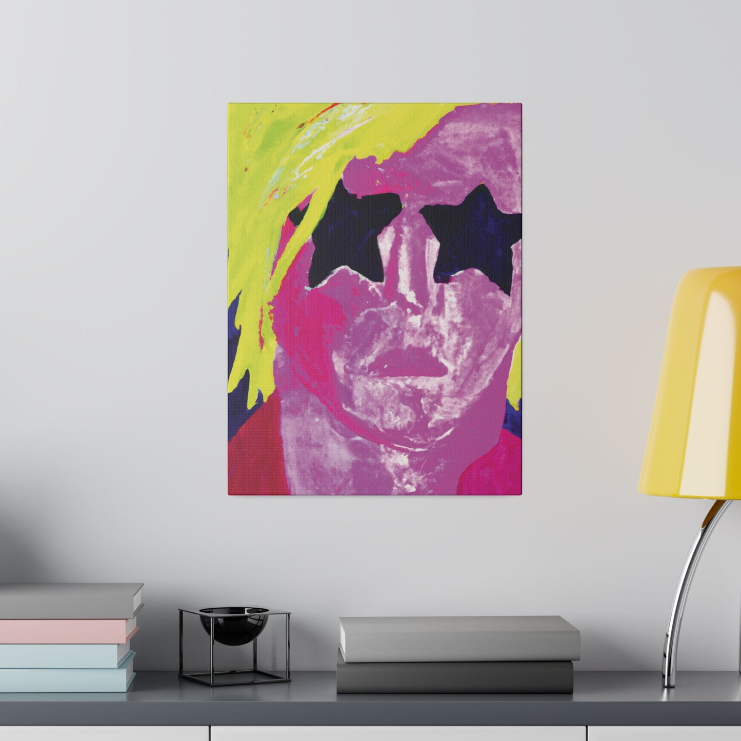 7563W - Rockstar Painting Print | Face | Abstract | Poster | Home Decor | Wall Art | Music Art | Canvas