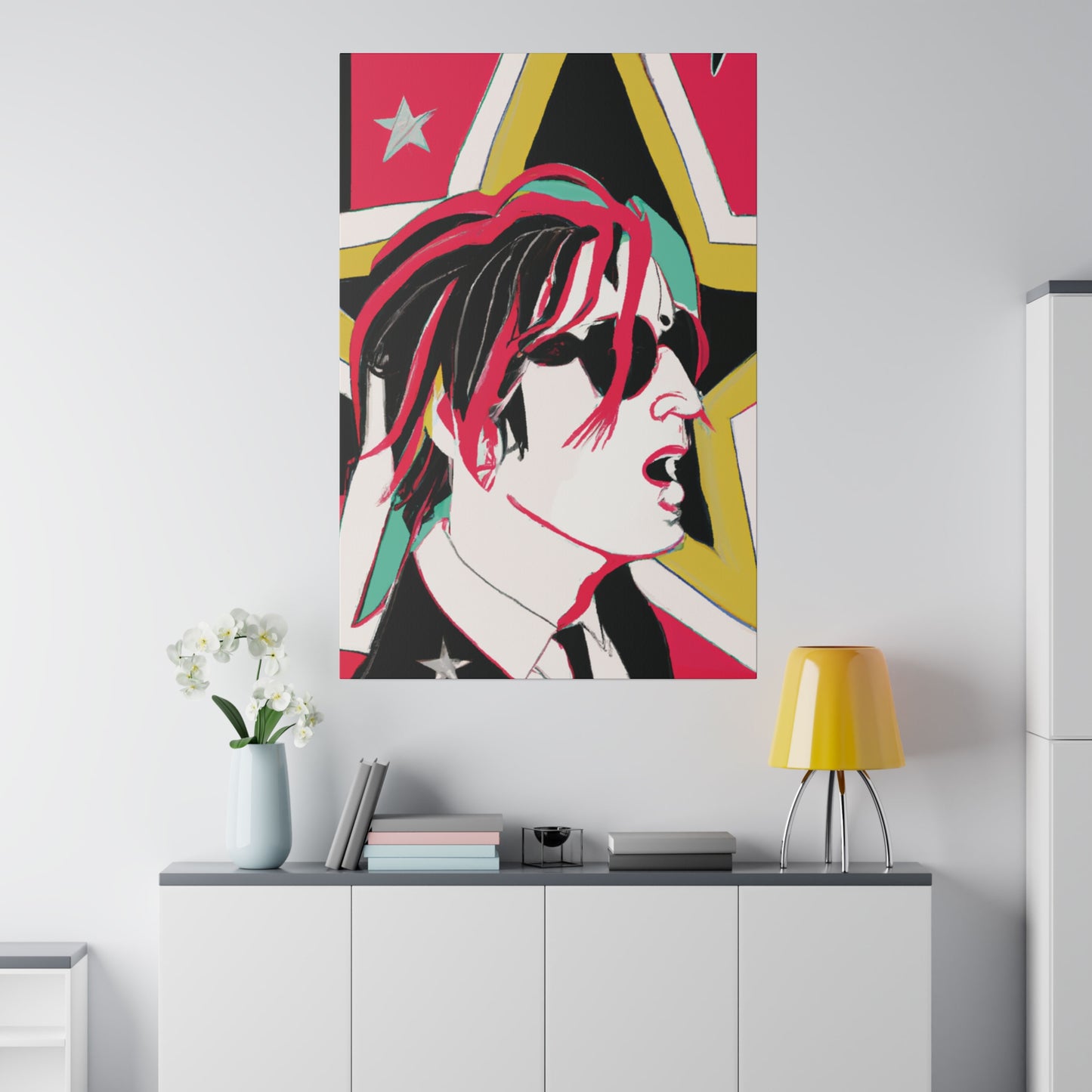 7132H - Rockstar Painting Print | Face | Abstract | Poster | Home Decor | Wall Art | Music Art | Canvas