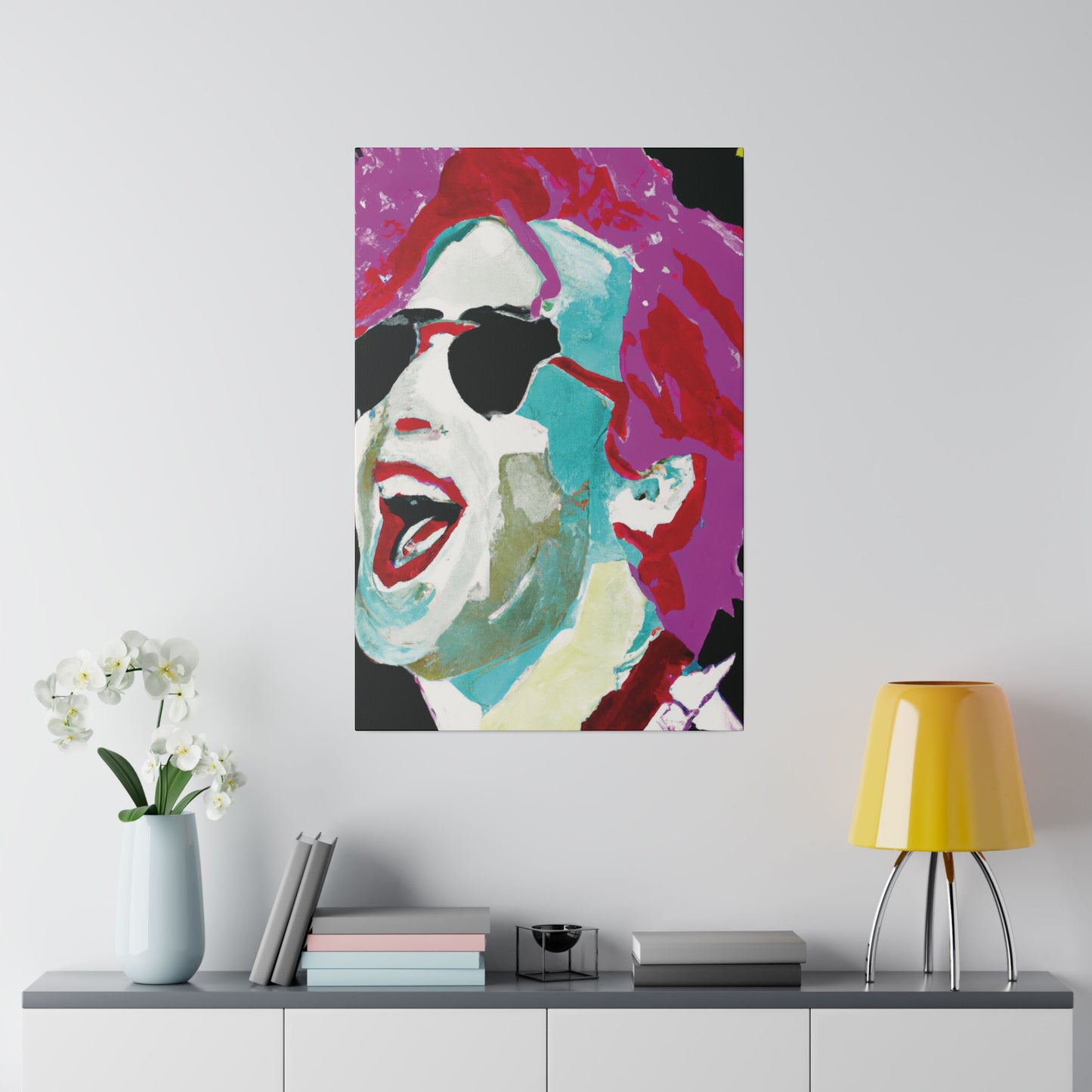 7676H - Rockstar Painting Print | Face | Abstract | Poster | Home Decor | Wall Art | Music Art | Canvas