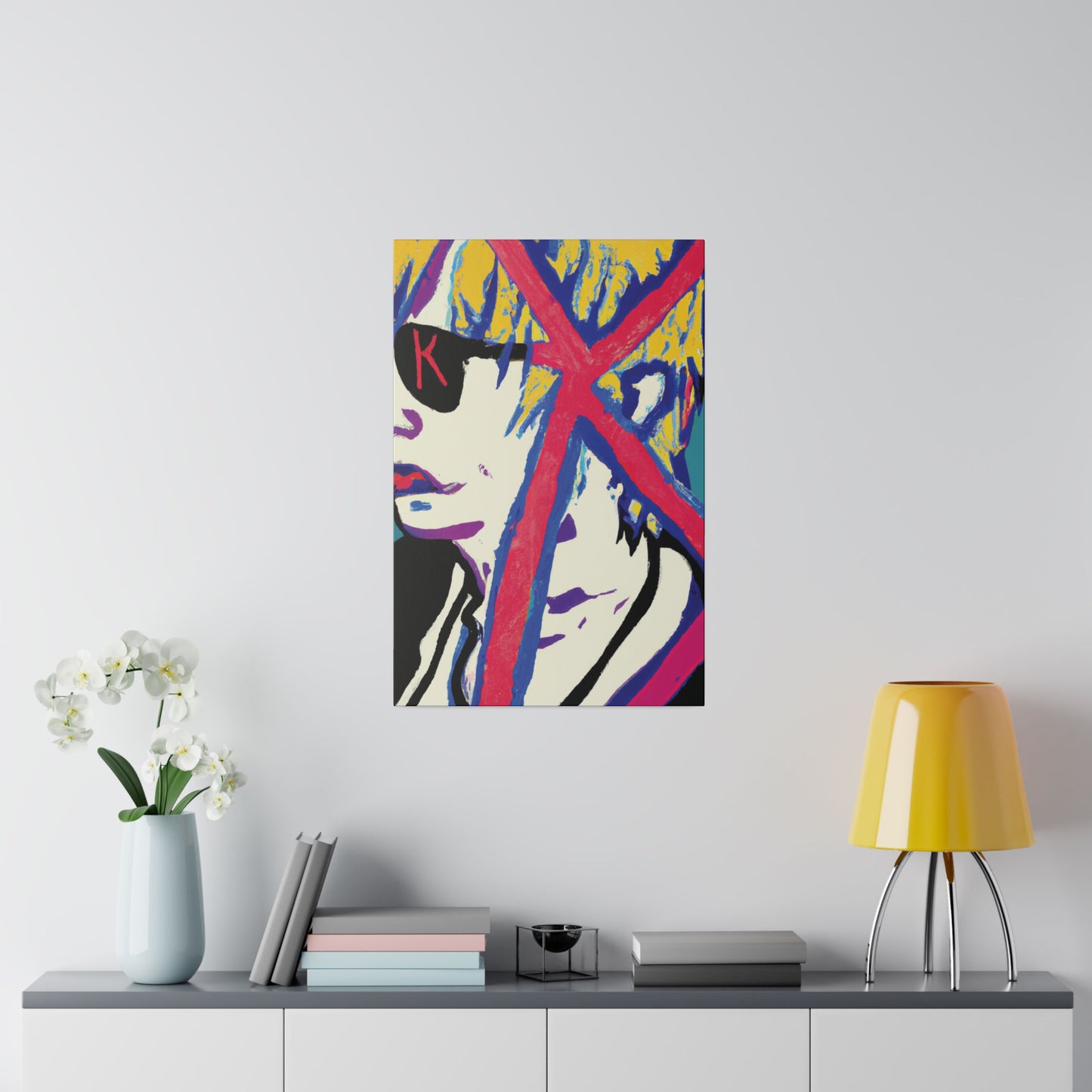 2460Y - Rockstar Painting Print | Face | Abstract | Poster | Home Decor | Wall Art | Music Art | Canvas