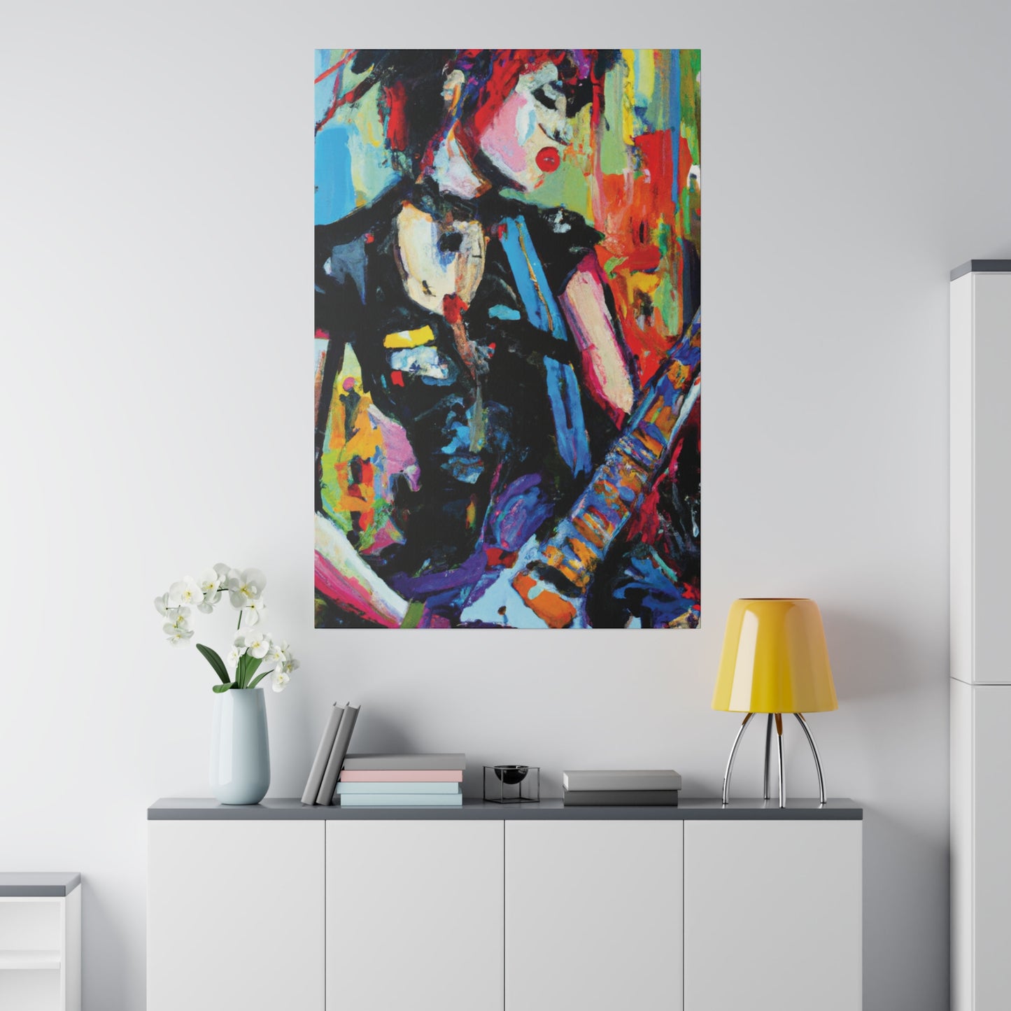 703H - Rockstar Oil Painting Style Print | Poster | Home Decor | Wall Art | Music Art | Canvas