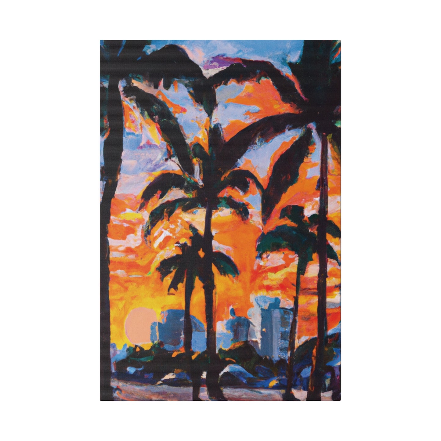 8957Q - Miami Beach Sunset Painting Print | Miami | Beach | Sunset | Poster | Home Decor | Wall Art | Canvas