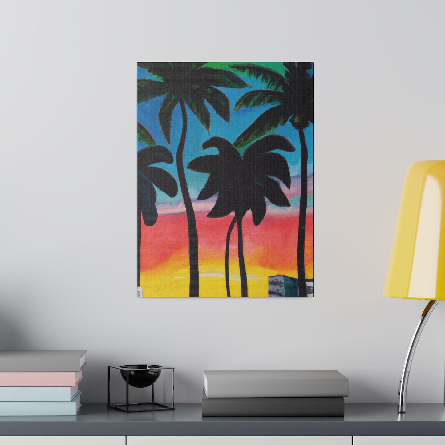 7322T - Miami Beach Sunset Painting Print | Miami | Beach | Sunset | Poster | Home Decor | Wall Art | Canvas