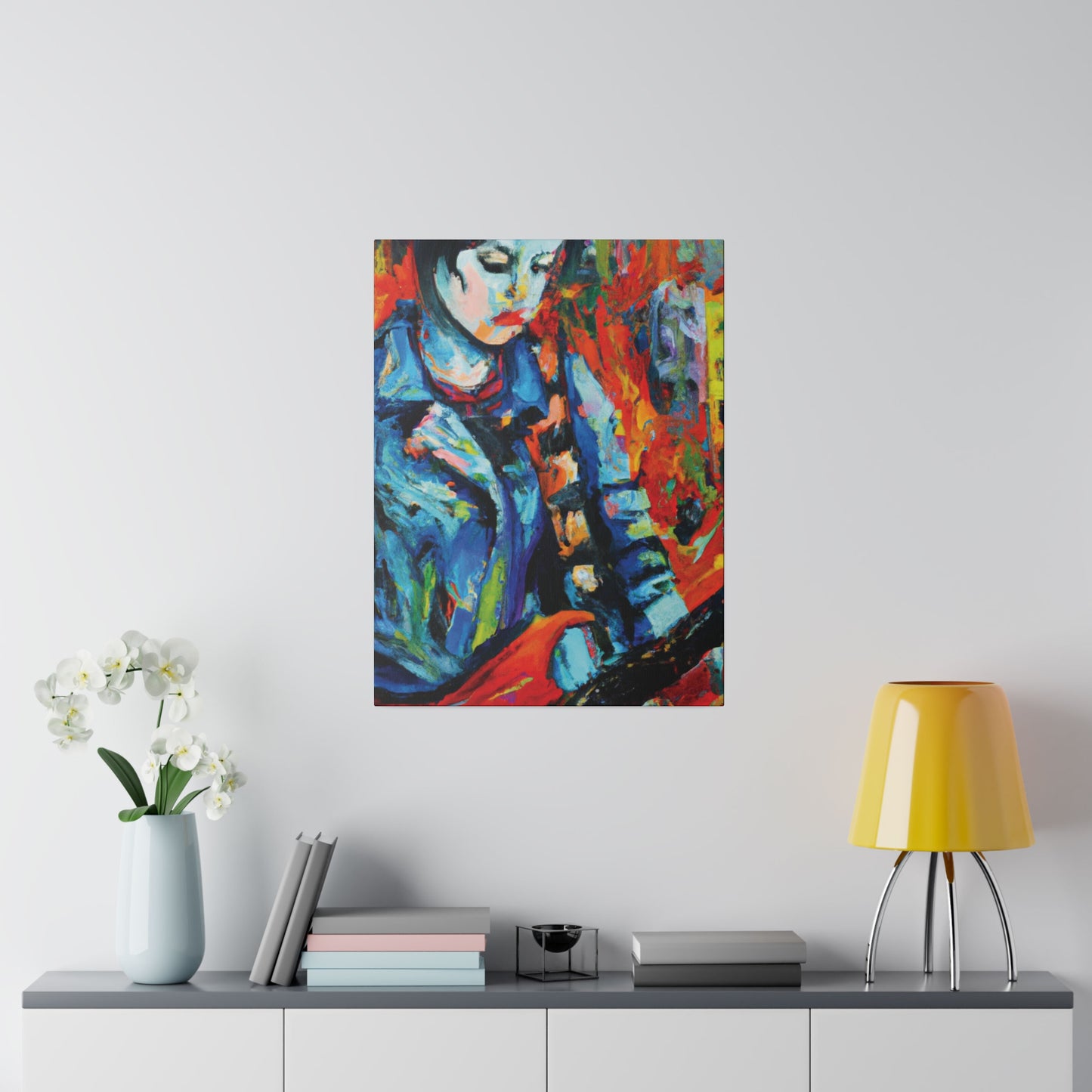 3759K - Rockstar Oil Painting Style Print | Poster | Home Decor | Wall Art | Music Art | Canvas