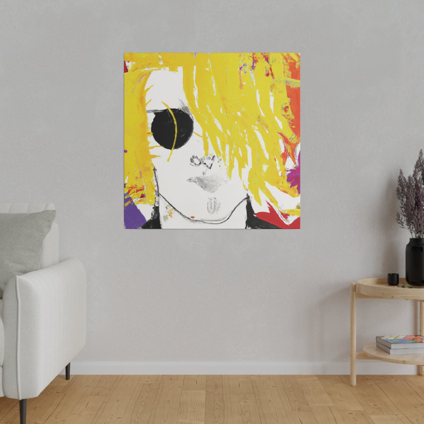 9674T - Rockstar Painting Print | Face | Abstract | Poster | Home Decor | Wall Art | Music Art | Canvas