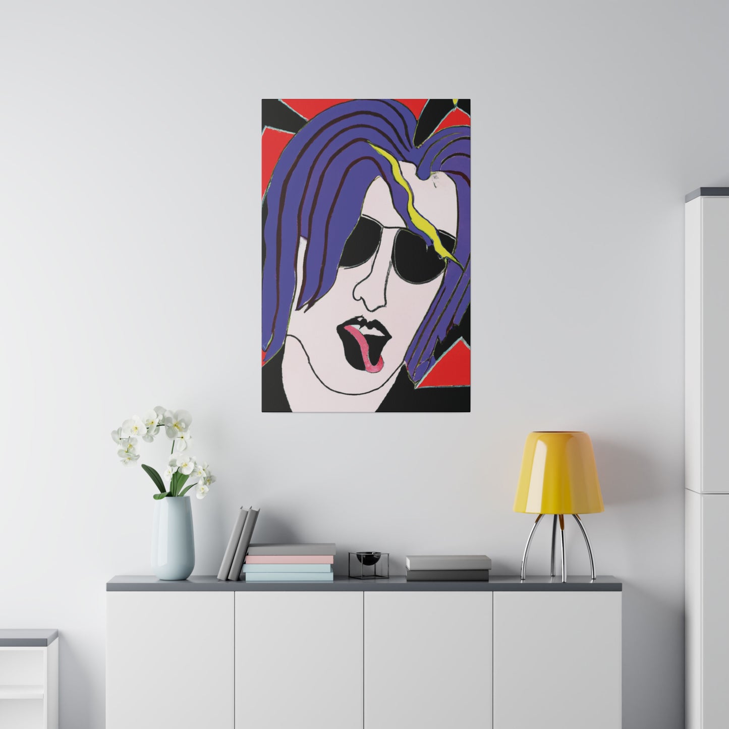 7258X - Rockstar Painting Print | Face | Abstract | Poster | Home Decor | Wall Art | Music Art | Canvas