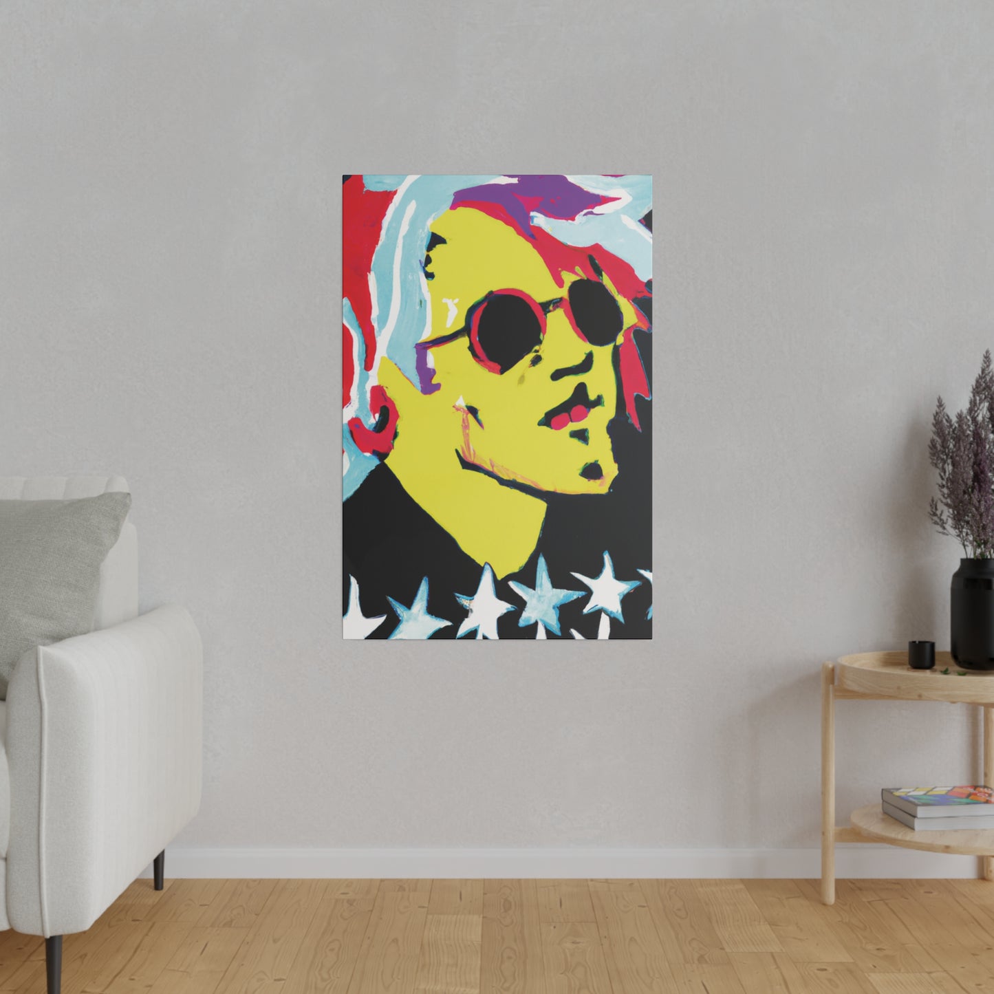 6475K - Rockstar Painting Print | Face | Abstract | Poster | Home Decor | Wall Art | Music Art | Canvas