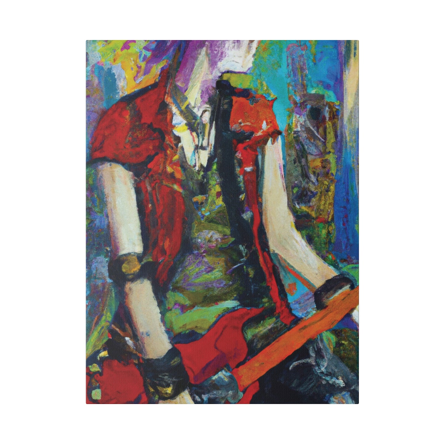 2205O - Rockstar Oil Painting Style Print | Poster | Home Decor | Wall Art | Music Art | Canvas