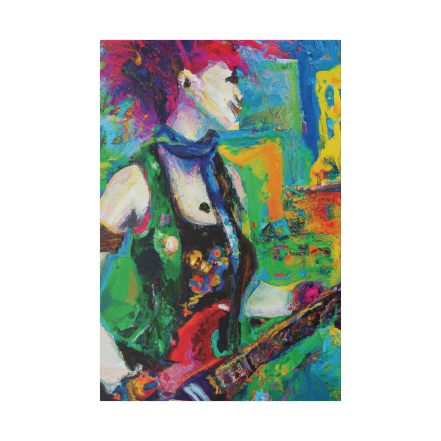 3467C - Rockstar Oil Painting Style Print | Poster | Home Decor | Wall Art | Music Art | Canvas