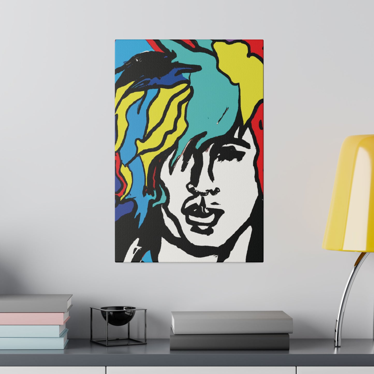 7456M - Rockstar Painting Print | Face | Abstract | Poster | Home Decor | Wall Art | Music Art | Canvas