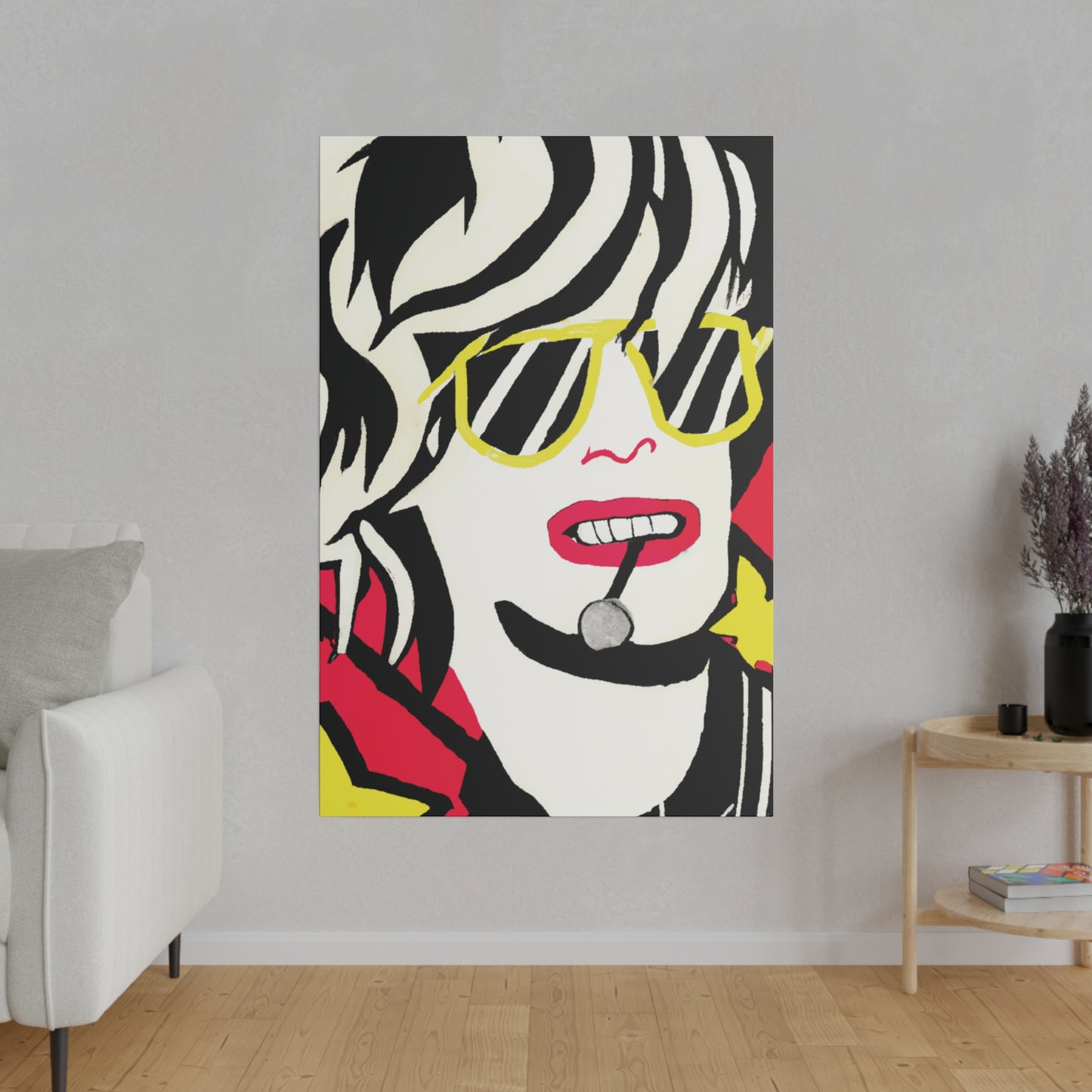 7456P - Rockstar Painting Print | Face | Abstract | Poster | Home Decor | Wall Art | Music Art | Canvas