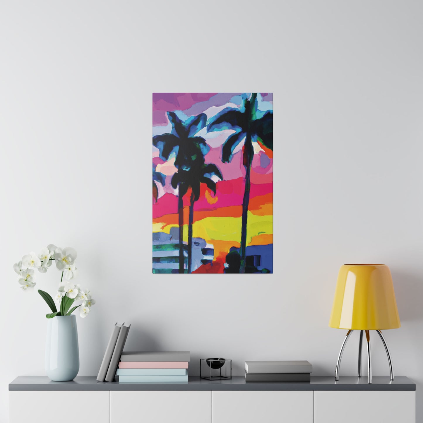 9342C - Miami Beach Sunset Painting Print | Miami | Beach | Sunset | Poster | Home Decor | Wall Art | Canvas