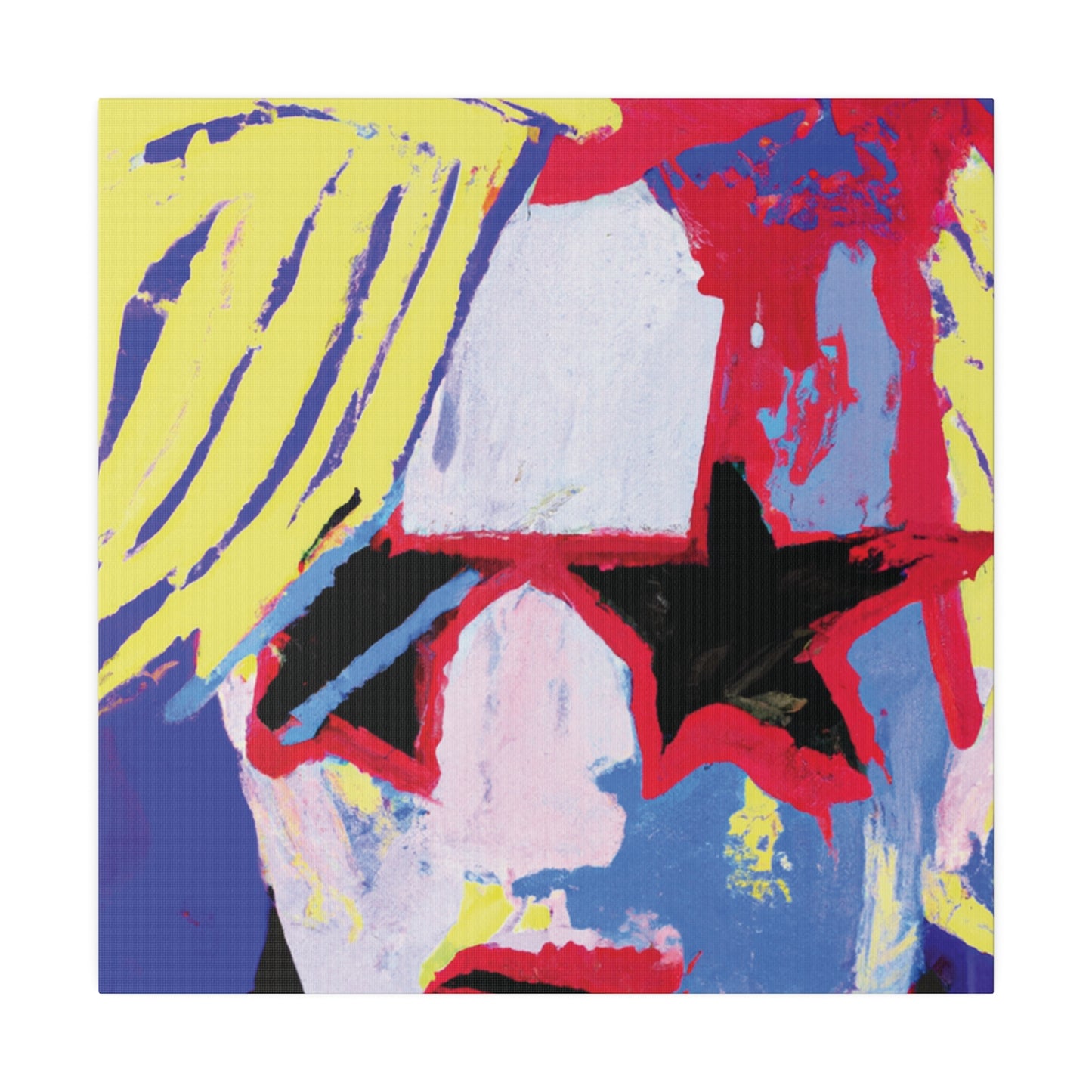 4762T - Rockstar Painting Print | Face | Abstract | Poster | Home Decor | Wall Art | Music Art | Canvas