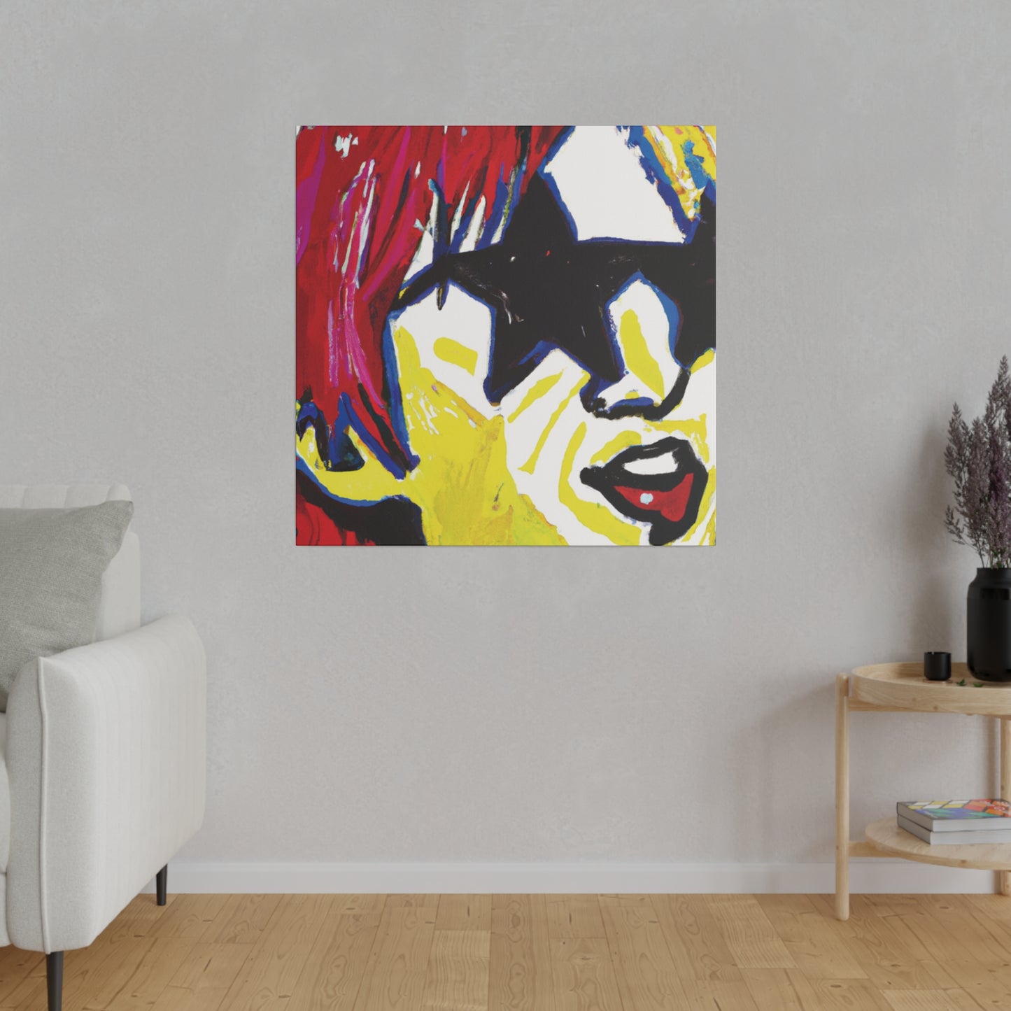 7485G - Rockstar Painting Print | Face | Abstract | Poster | Home Decor | Wall Art | Music Art | Canvas