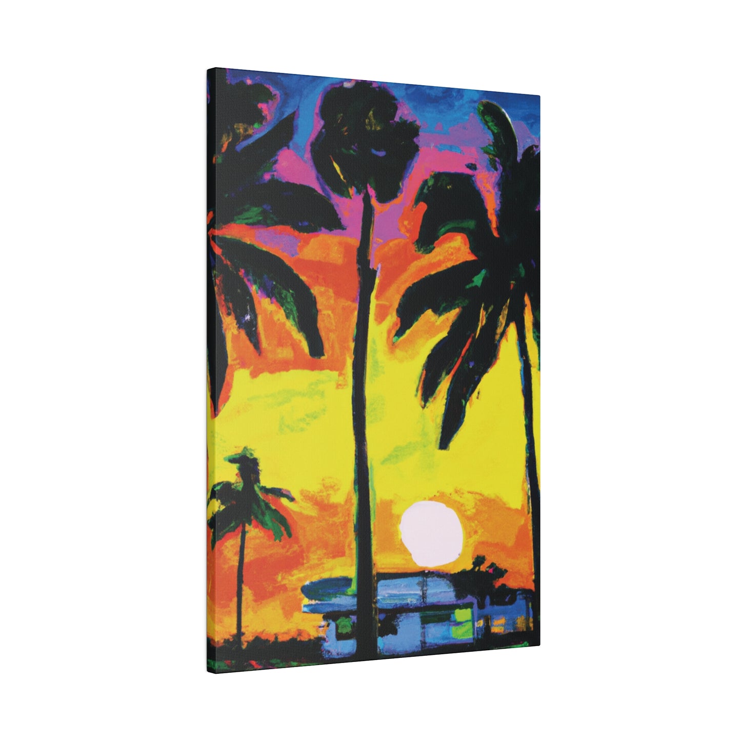 5285D - Miami Beach Sunset Painting Print | Miami | Beach | Sunset | Poster | Home Decor | Wall Art | Canvas