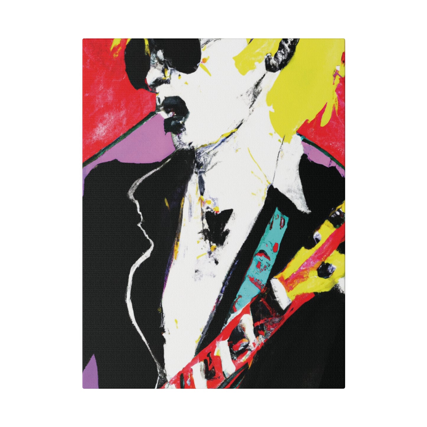 3073T - Rockstar Painting Print | Face | Abstract | Poster | Home Decor | Wall Art | Music Art | Canvas