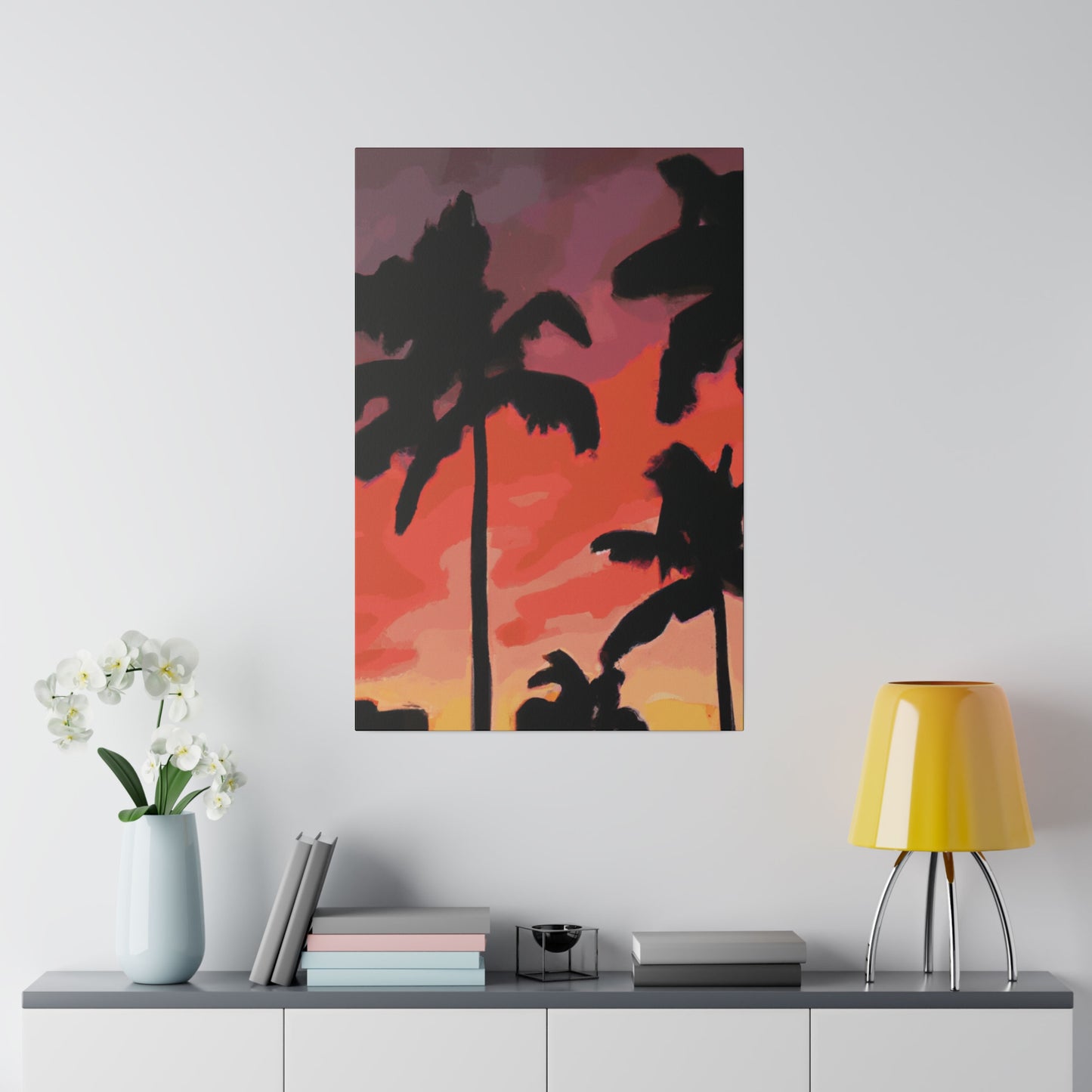 9324K - Miami Beach Sunset Painting Print | Miami | Beach | Sunset | Poster | Home Decor | Wall Art | Canvas