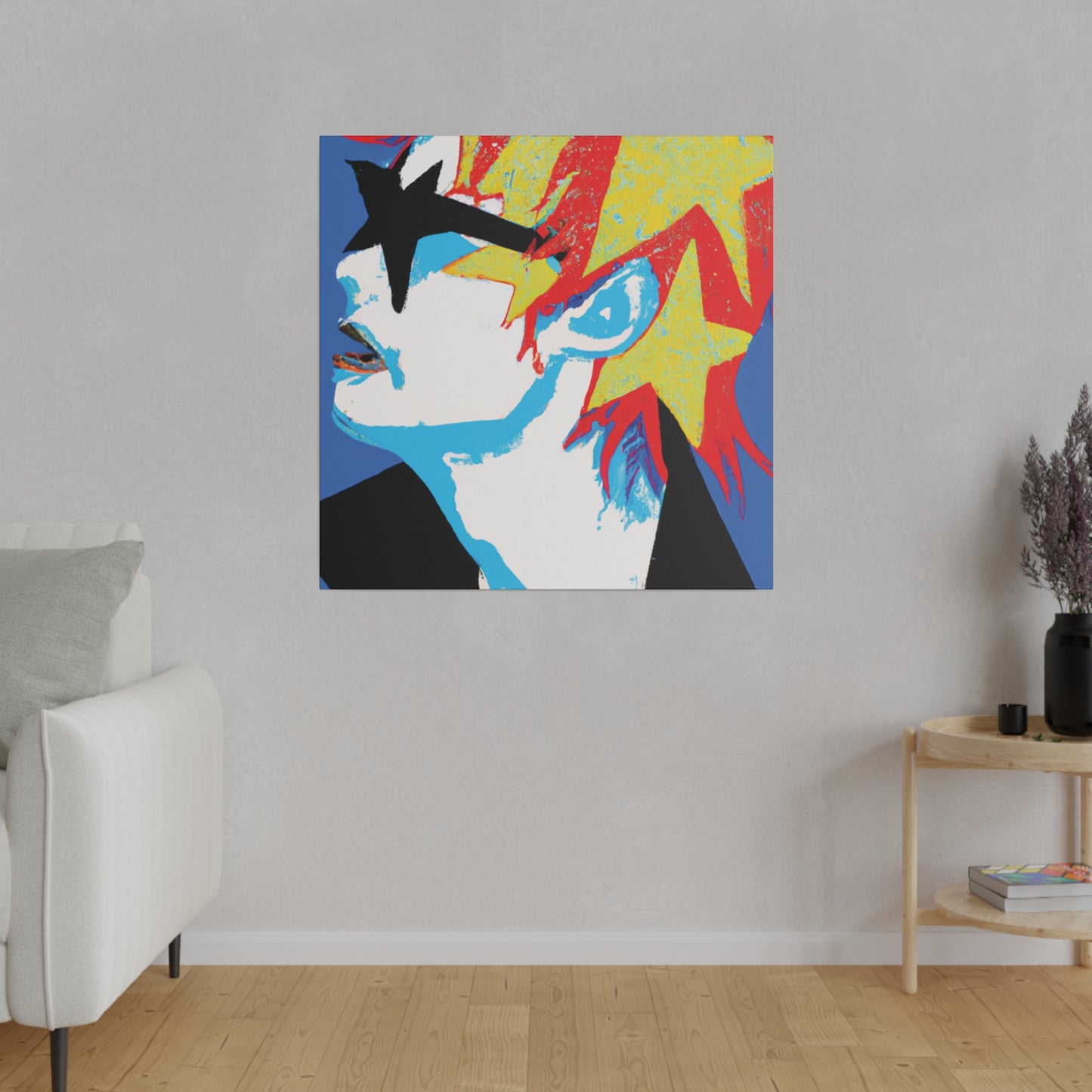 9245E - Rockstar Painting Print | Face | Abstract | Poster | Home Decor | Wall Art | Music Art | Canvas
