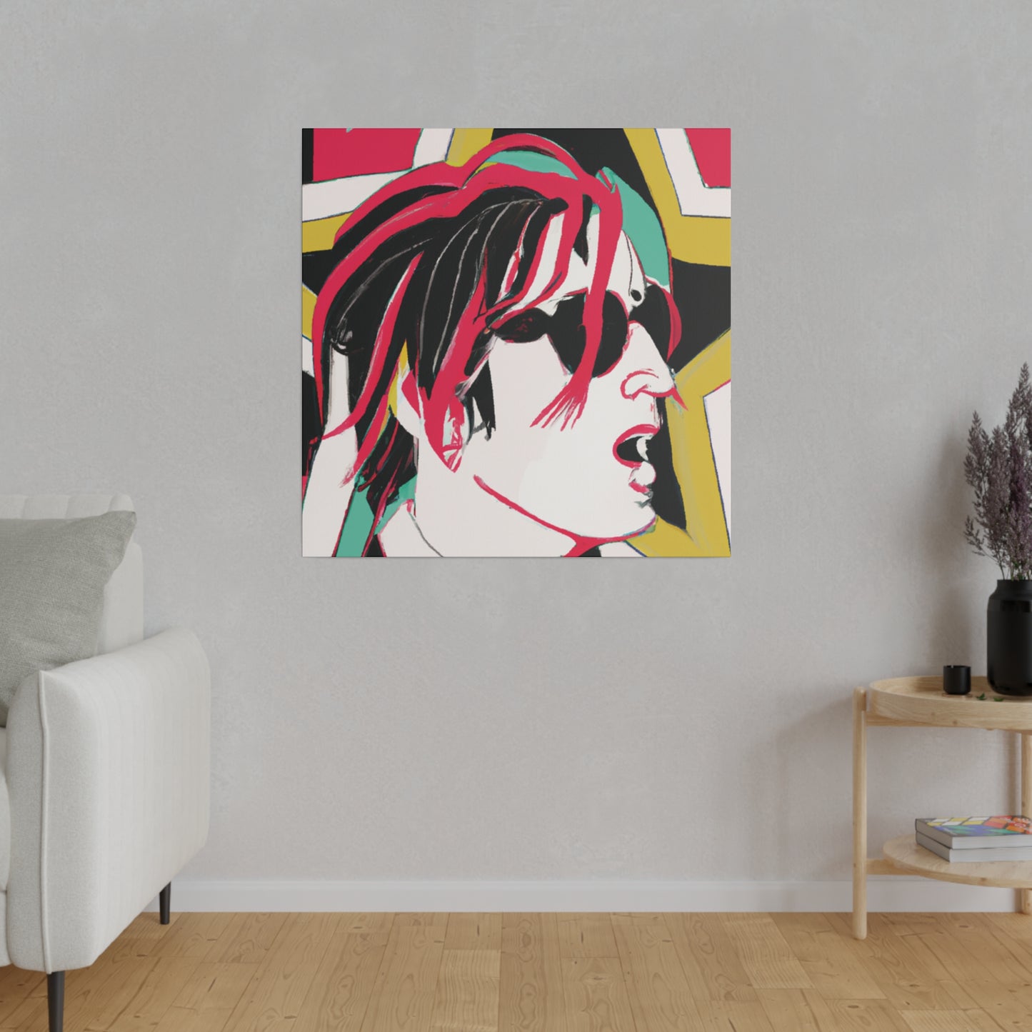 7132H - Rockstar Painting Print | Face | Abstract | Poster | Home Decor | Wall Art | Music Art | Canvas