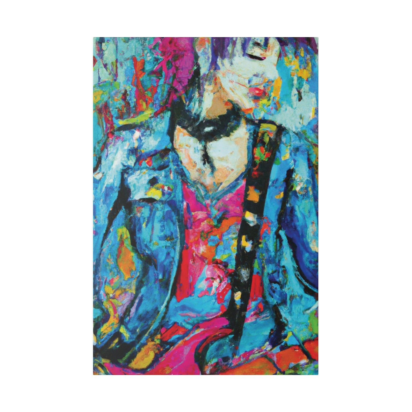 8374W - Rockstar Oil Painting Style Print | Poster | Home Decor | Wall Art | Music Art | Canvas