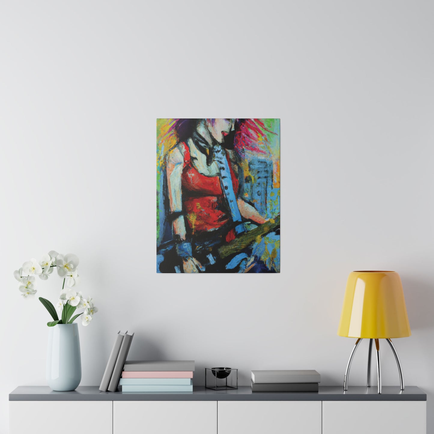 8424V - Rockstar Oil Painting Style Print | Poster | Home Decor | Wall Art | Music Art | Canvas