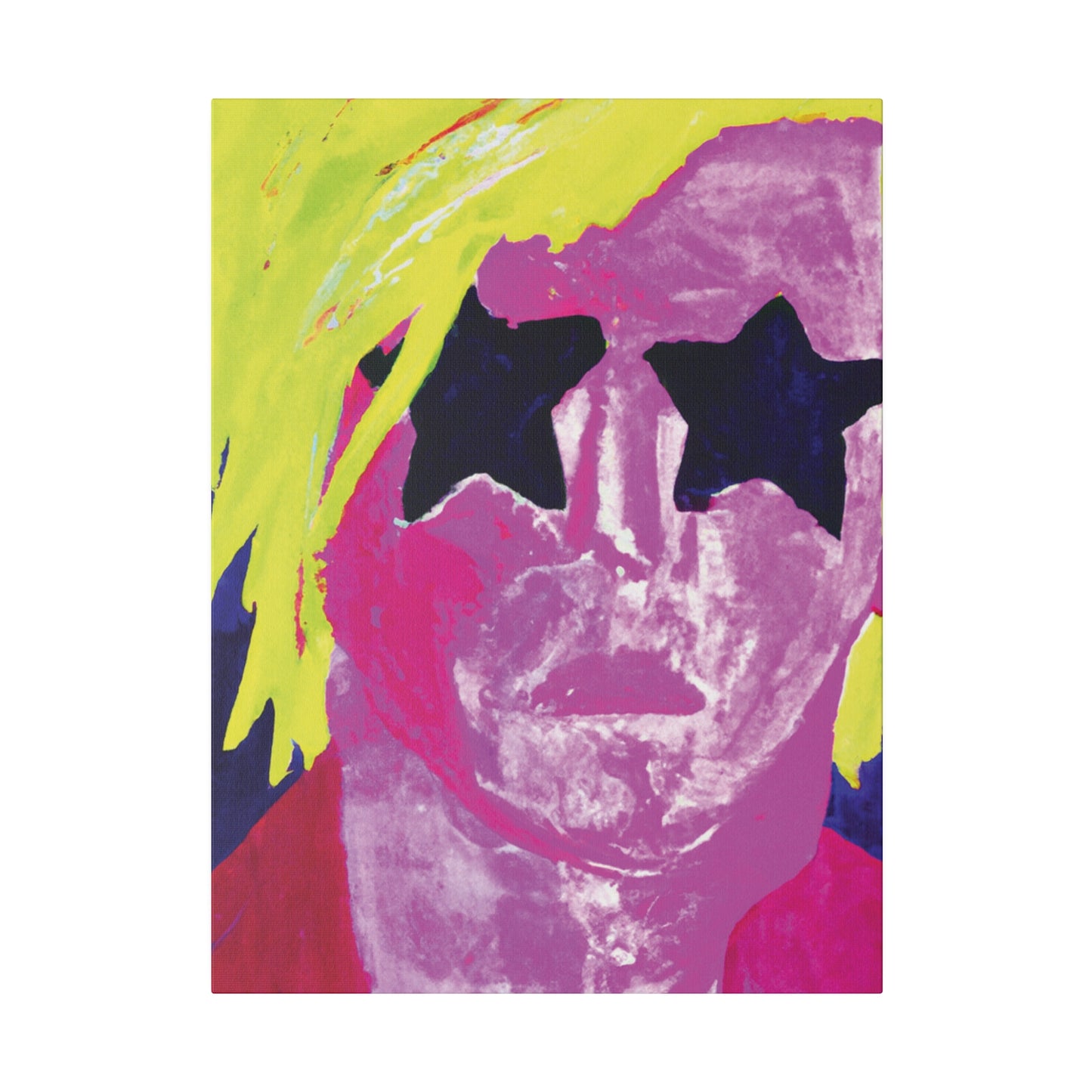 7563W - Rockstar Painting Print | Face | Abstract | Poster | Home Decor | Wall Art | Music Art | Canvas