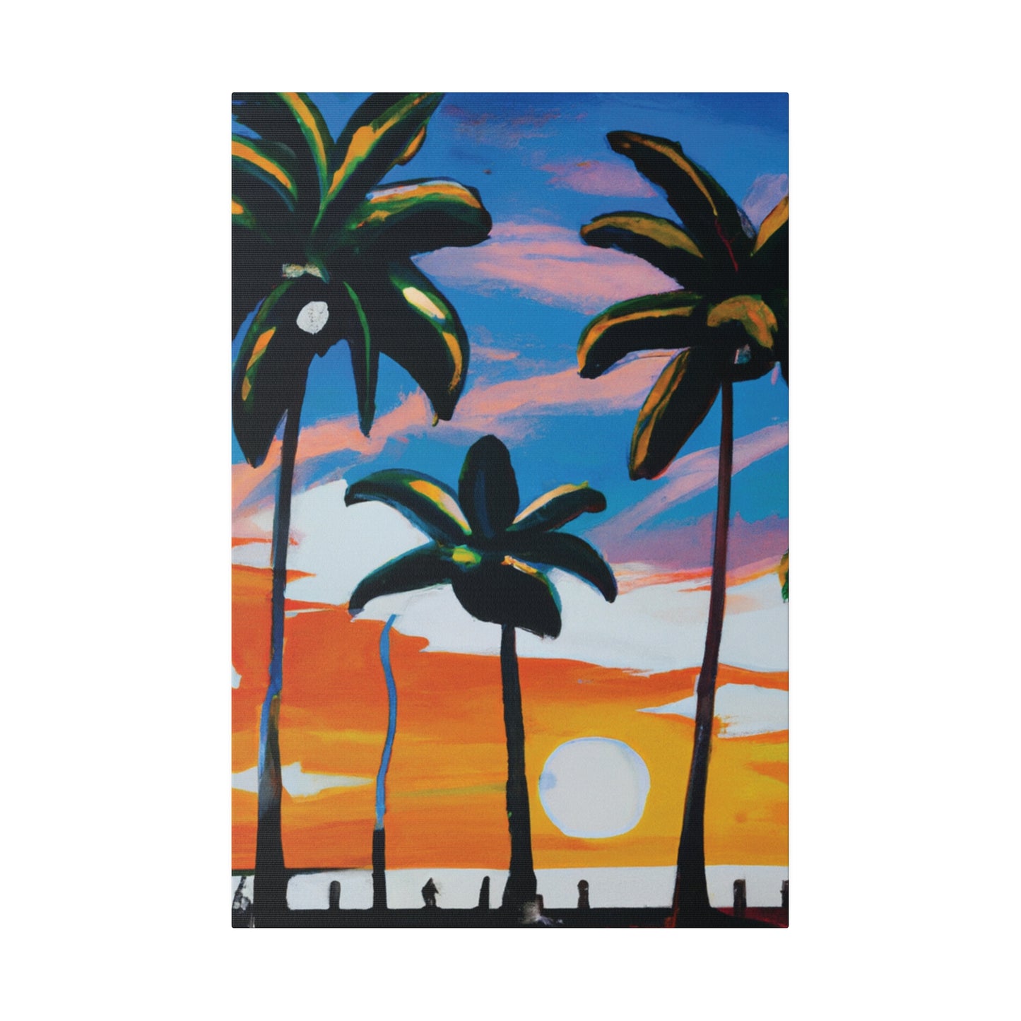 7745G - Miami Beach Sunset Painting Print | Miami | Beach | Sunset | Poster | Home Decor | Wall Art | Canvas