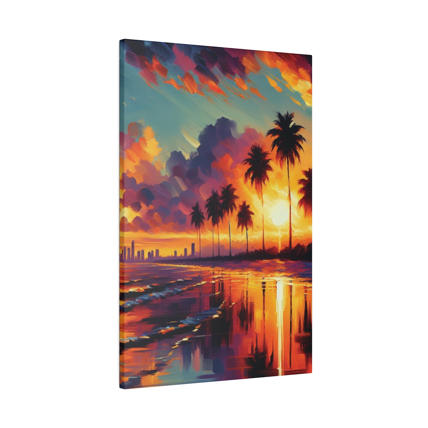 6720B - miami beach art, sunset background, ocean art work, beach art work, sunset designs, miami beach painting, miami beach print