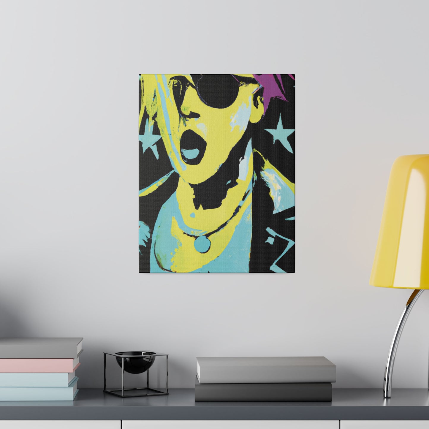 432K - Rockstar Painting Print | Face | Abstract | Poster | Home Decor | Wall Art | Music Art | Canvas