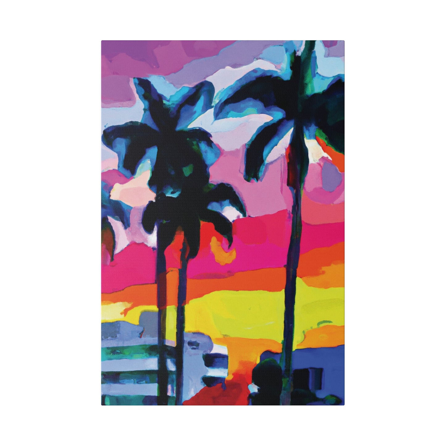 9342C - Miami Beach Sunset Painting Print | Miami | Beach | Sunset | Poster | Home Decor | Wall Art | Canvas
