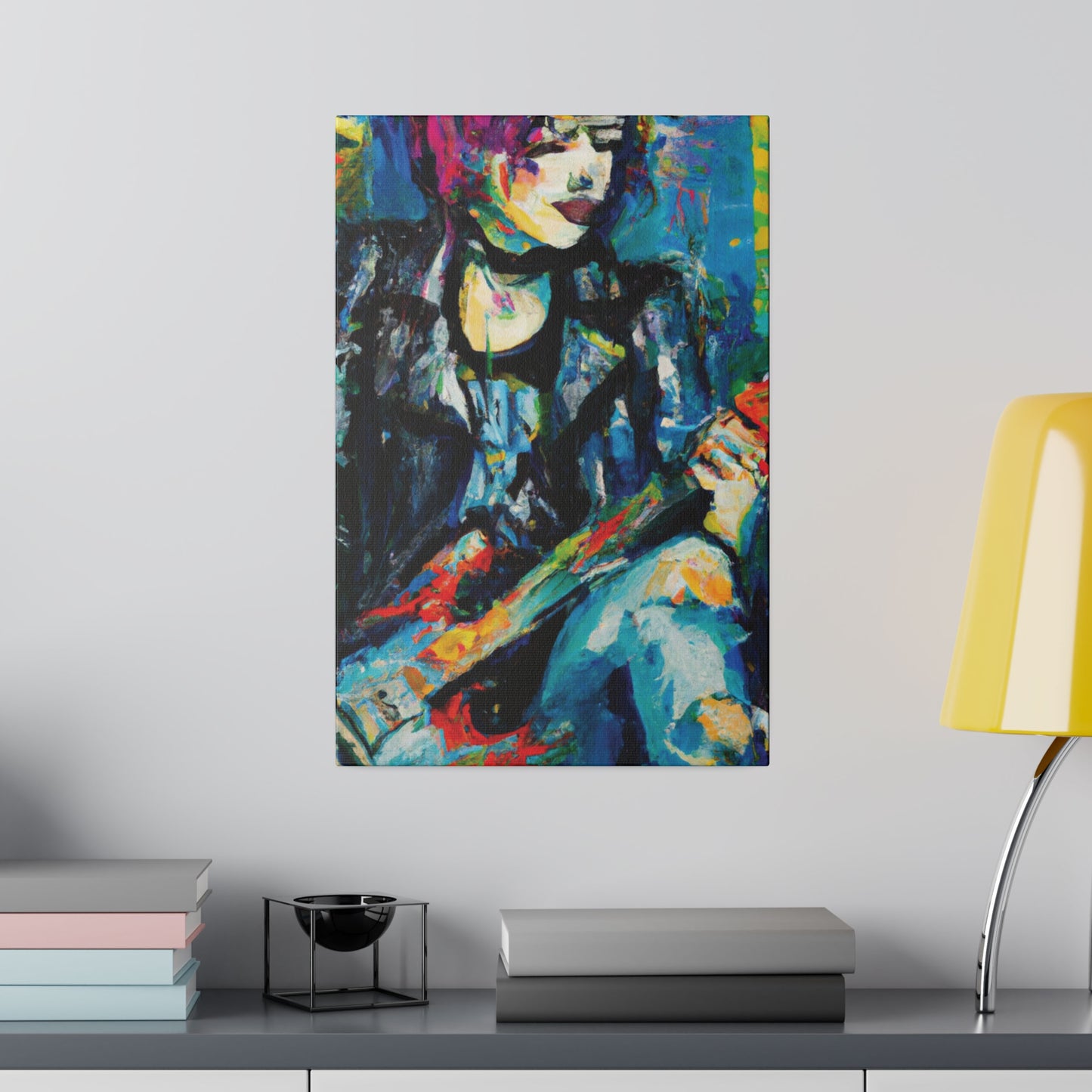 9733T - Rockstar Oil Painting Style Print | Poster | Home Decor | Wall Art | Music Art | Canvas