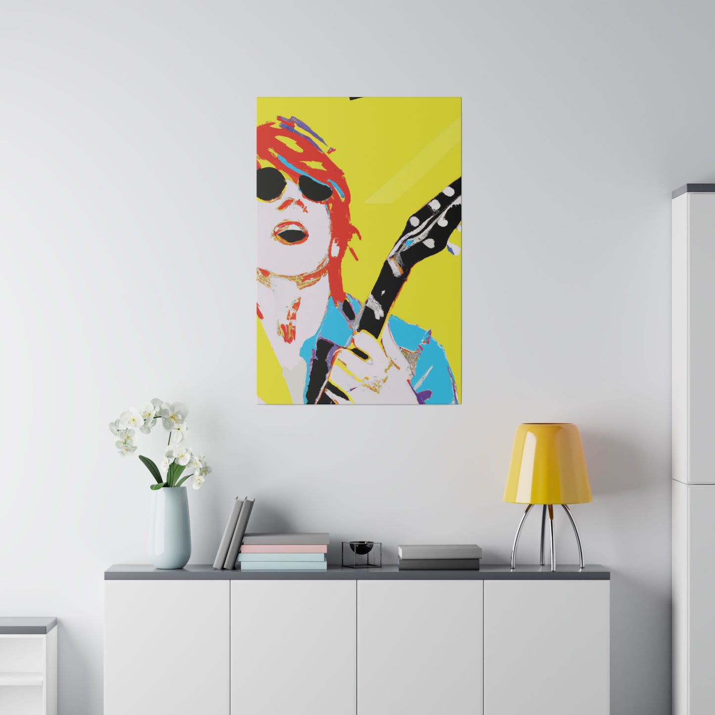 846Q - Rockstar Painting Print | Face | Abstract | Poster | Home Decor | Wall Art | Music Art | Canvas