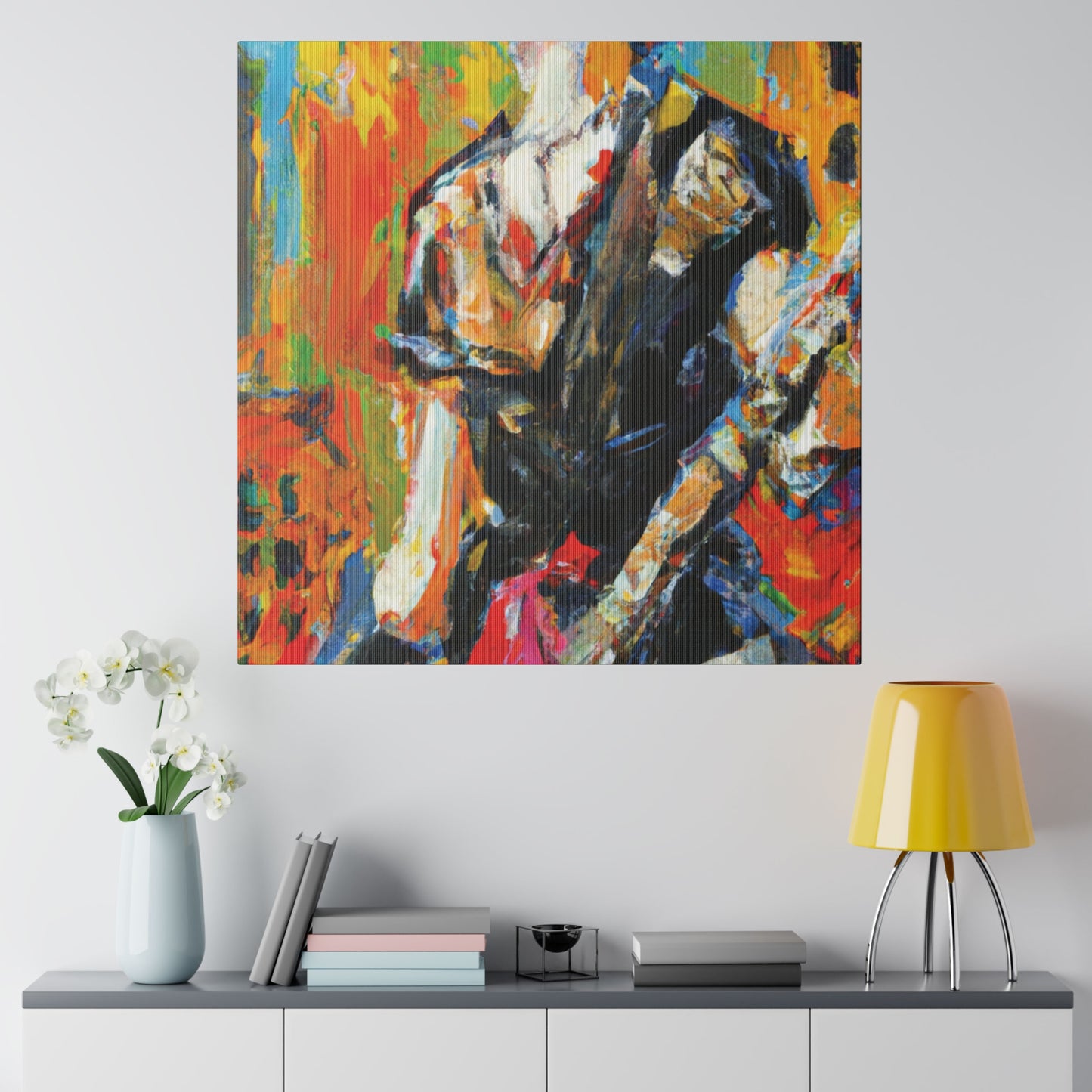 5867V - Rockstar Oil Painting Style Print | Poster | Home Decor | Wall Art | Music Art | Canvas