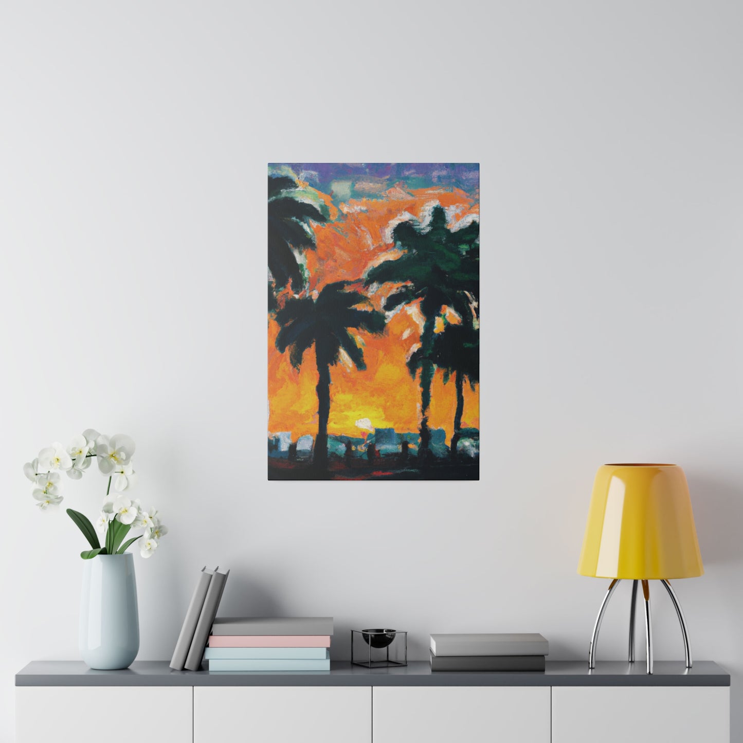 9571T - Miami Beach Sunset Painting Print | Miami | Beach | Sunset | Poster | Home Decor | Wall Art | Canvas