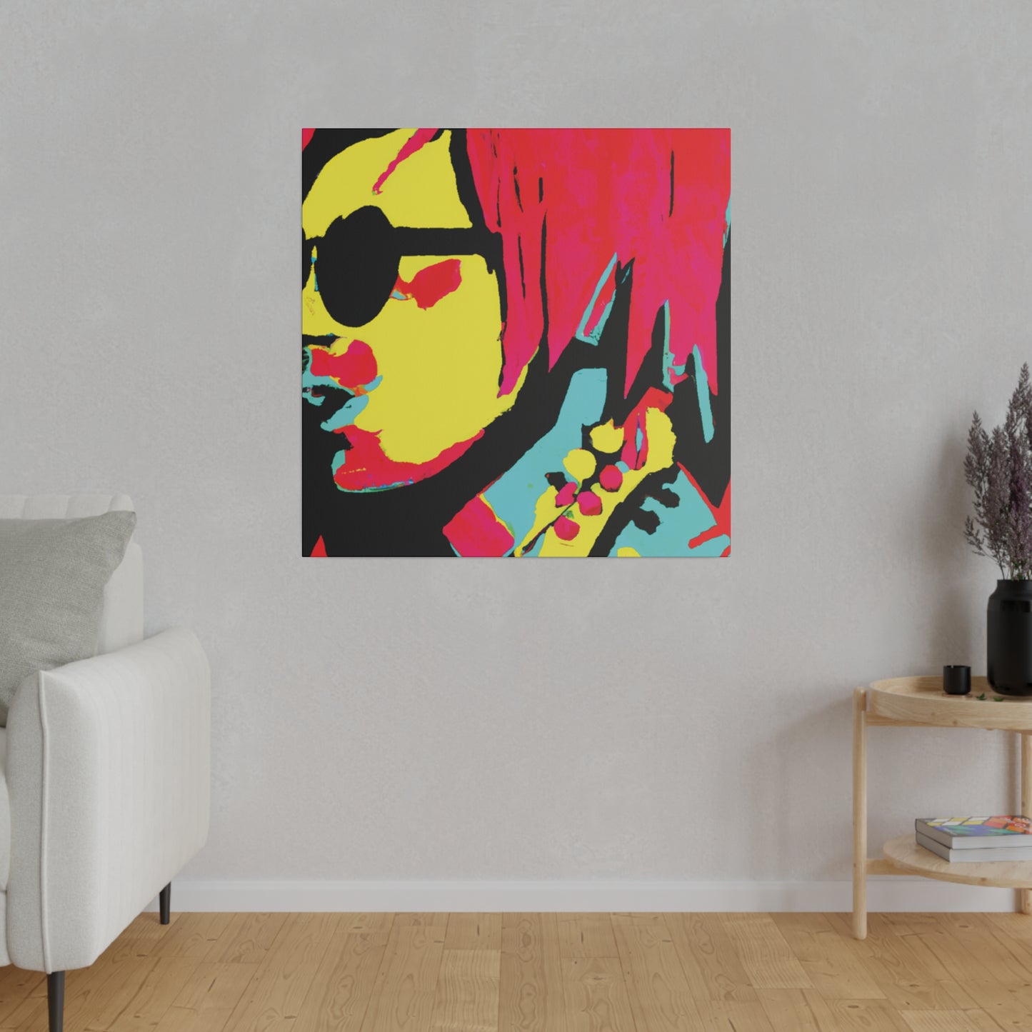 8972Y - Rockstar Painting Print | Face | Abstract | Poster | Home Decor | Wall Art | Music Art | Canvas