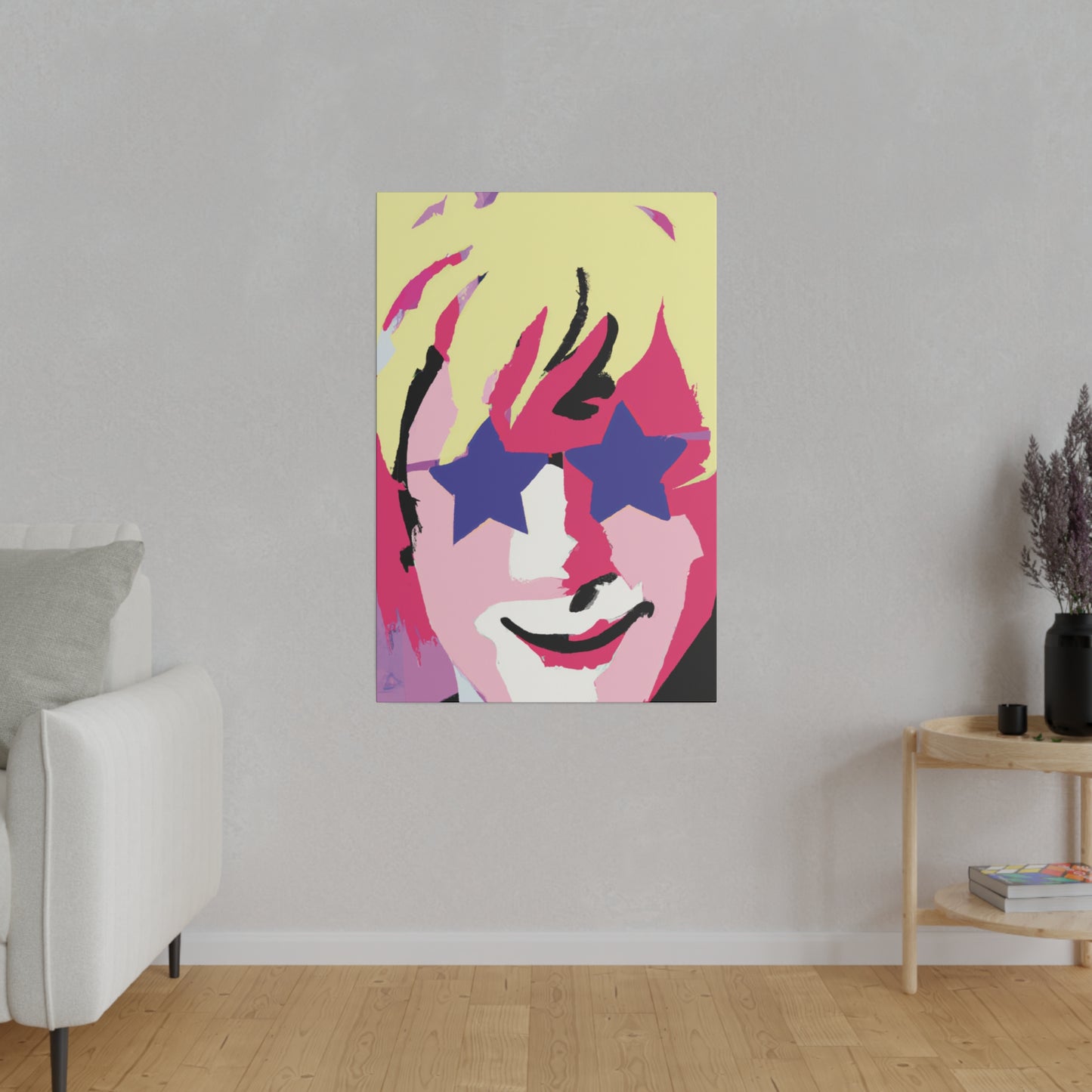 3558K - Rockstar Painting Print | Face | Abstract | Poster | Home Decor | Wall Art | Music Art | Canvas