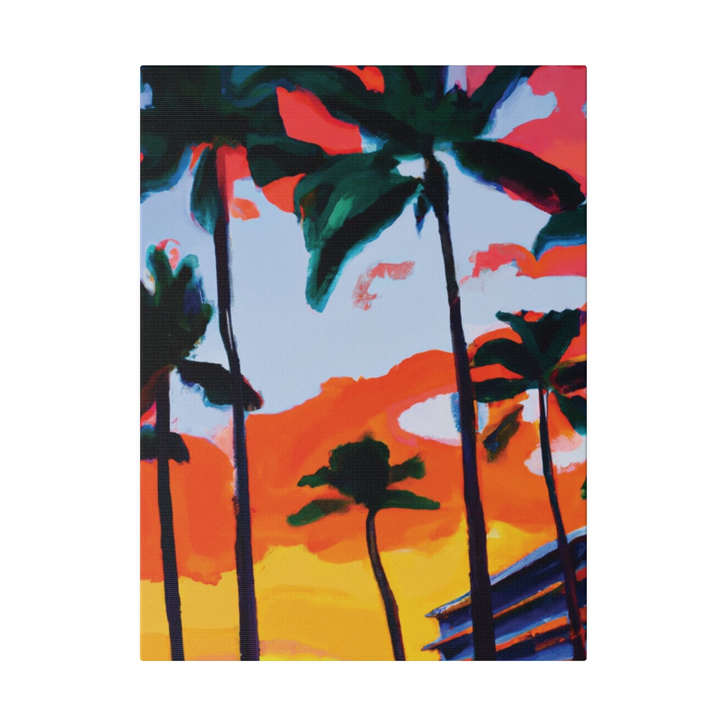 2741Q - Miami Beach Sunset Painting Print | Miami | Beach | Sunset | Poster | Home Decor | Wall Art | Canvas