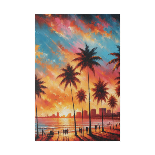 3567B - miami beach art, sunset background, ocean art work, beach art work, sunset designs, miami beach painting, miami beach print