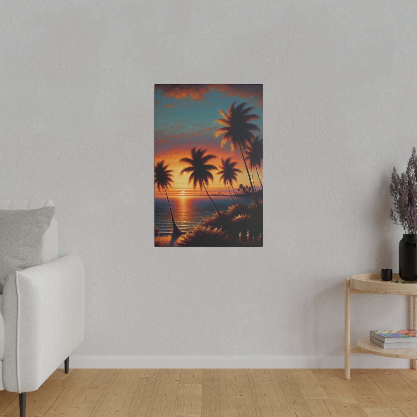 7485J - miami beach art, sunset background, ocean art work, beach art work, sunset designs, miami beach painting, miami beach print