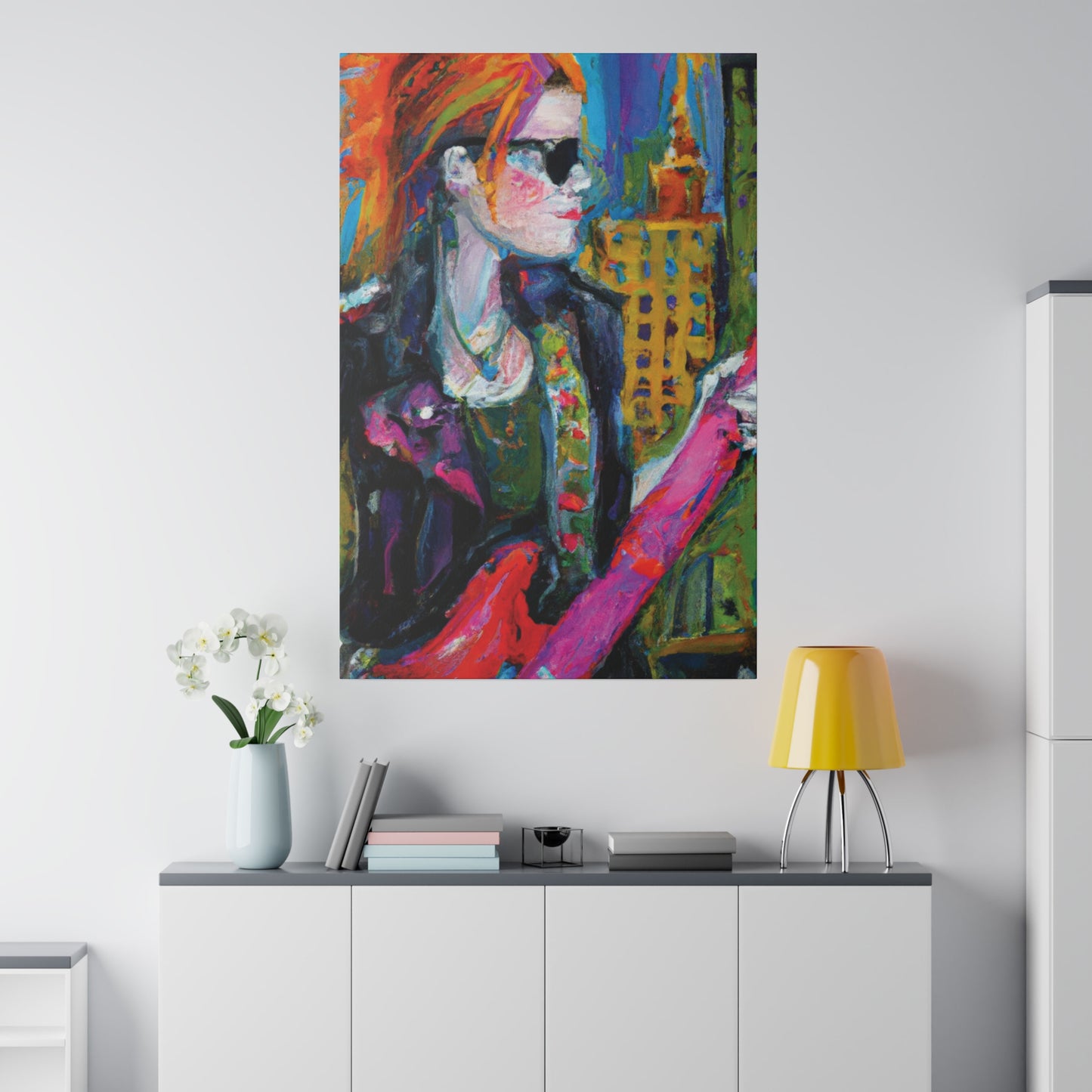 9503W - Rockstar Oil Painting Style Print | Poster | Home Decor | Wall Art | Music Art | Canvas