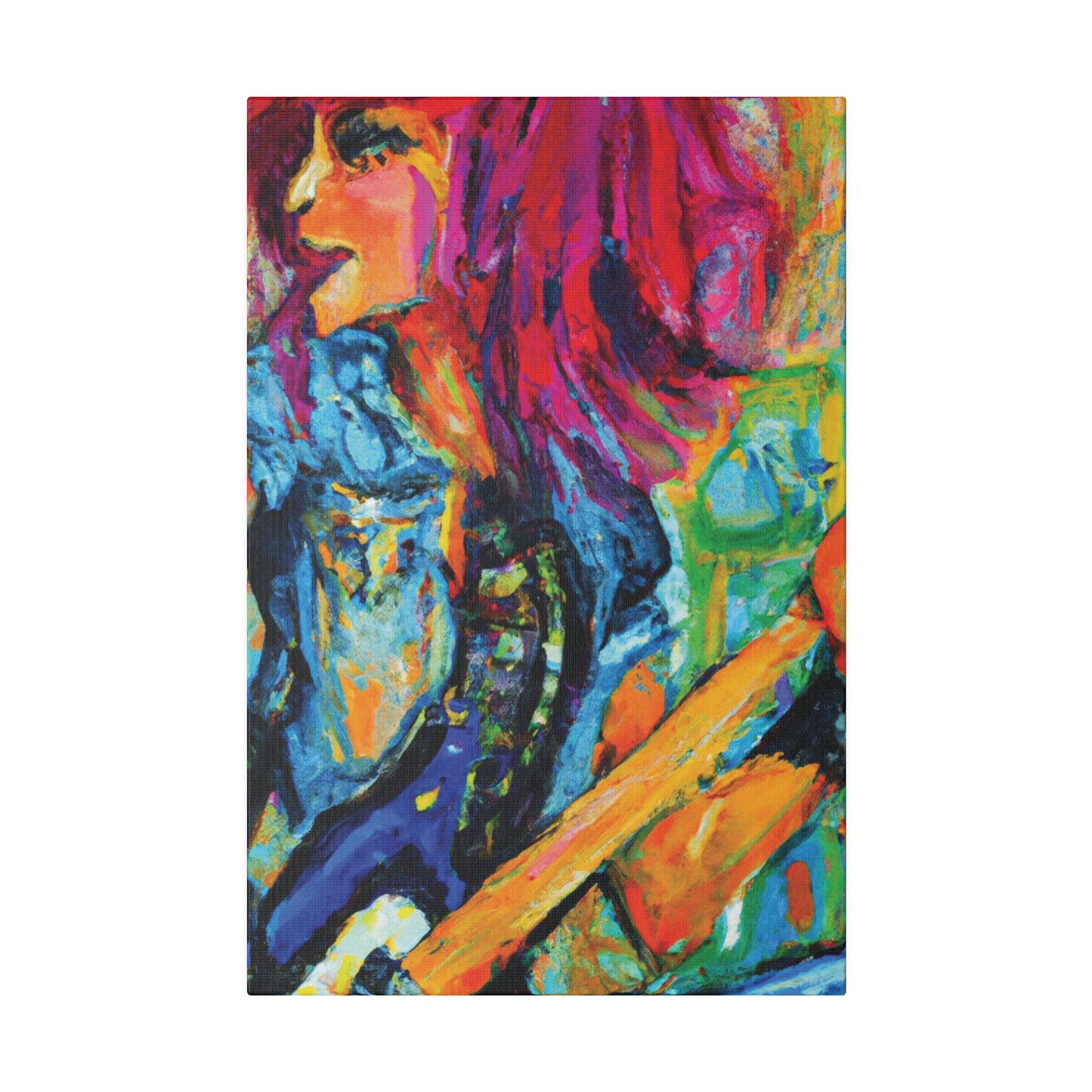 9483V - Rockstar Oil Painting Style Print | Poster | Home Decor | Wall Art | Music Art | Canvas