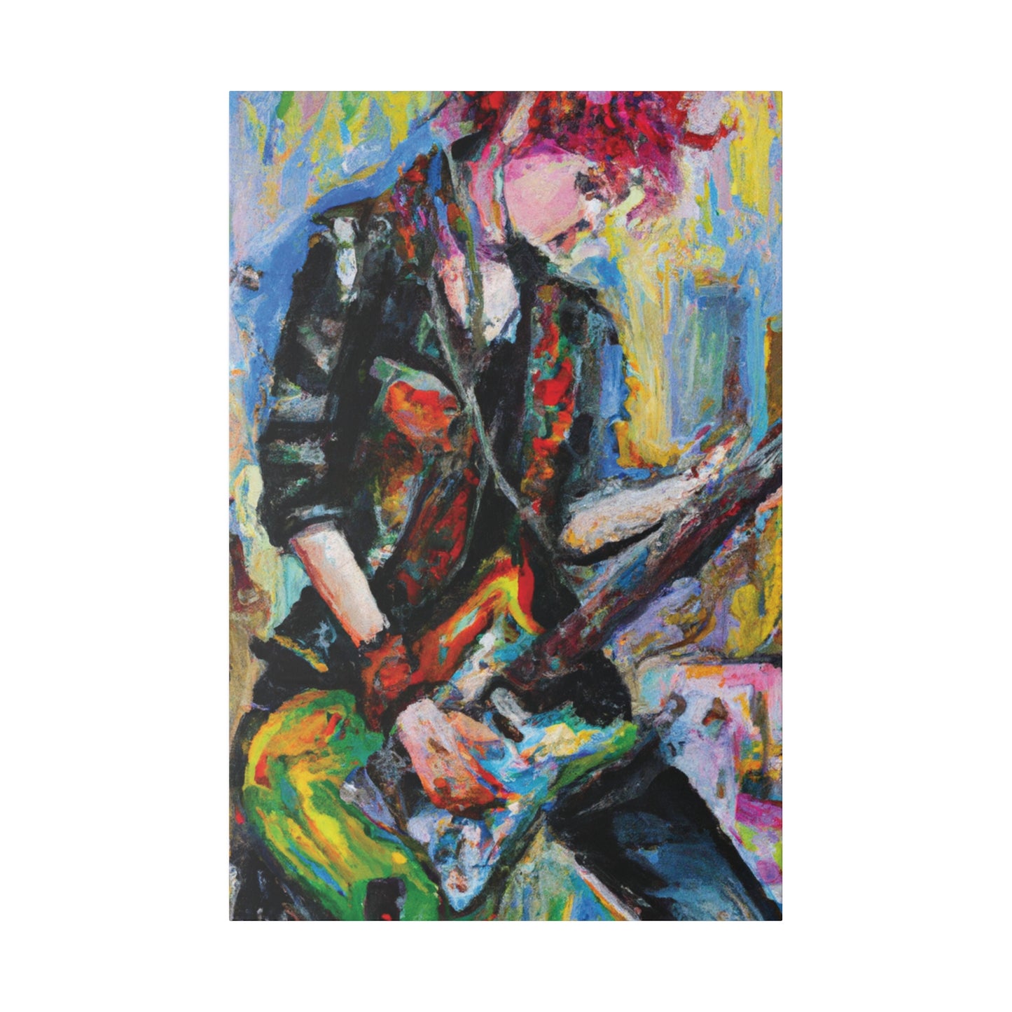 4658Z - Rockstar Oil Painting Style Print | Poster | Home Decor | Wall Art | Music Art | Canvas