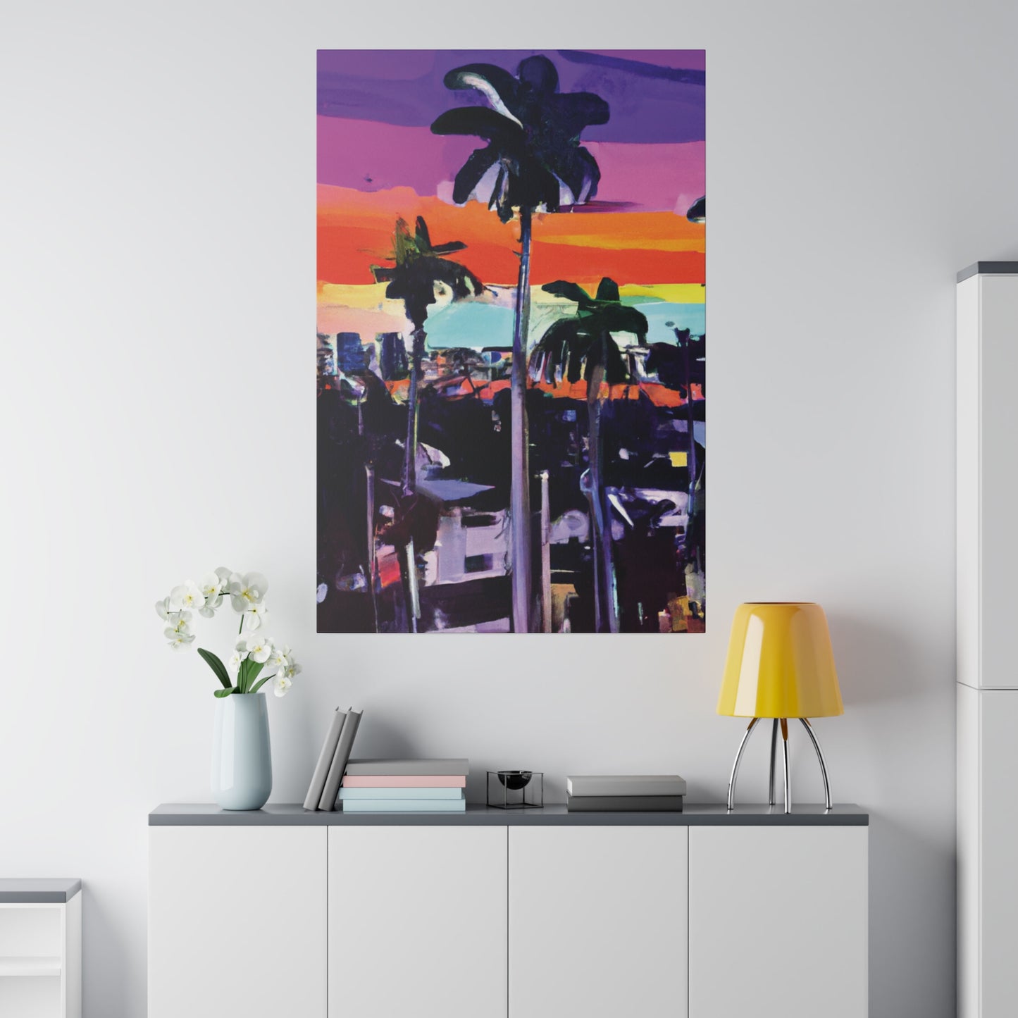 8668T - Miami Beach Sunset Painting Print | Miami | Beach | Sunset | Poster | Home Decor | Wall Art | Canvas