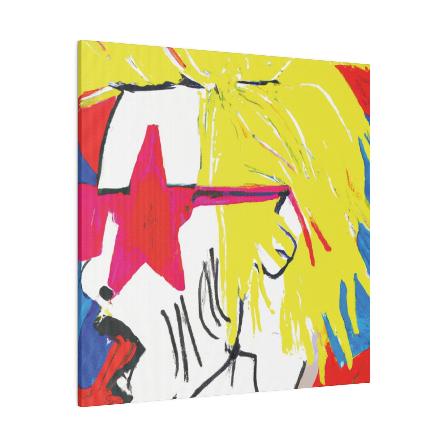 6719V - Rockstar Painting Print | Face | Abstract | Poster | Home Decor | Wall Art | Music Art | Canvas