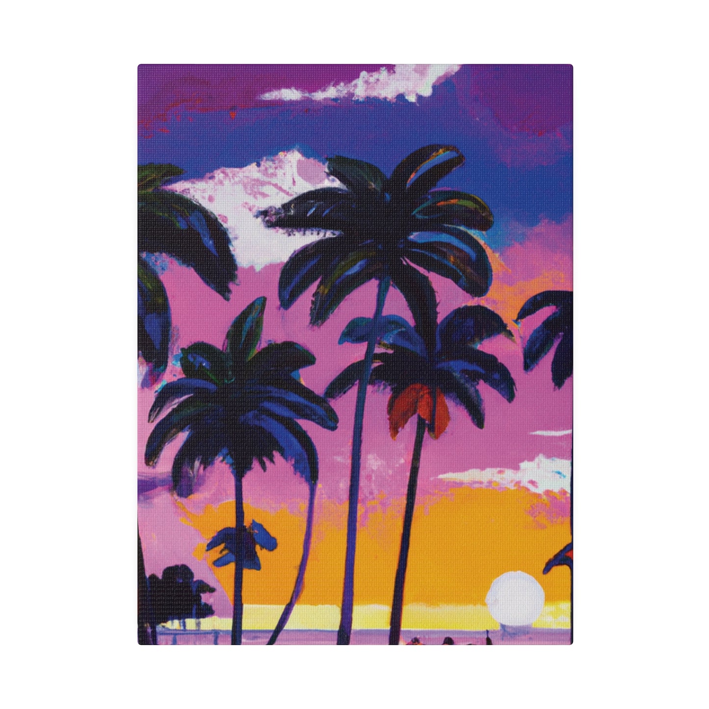 3714A - Miami Beach Sunset Painting Print | Miami | Beach | Sunset | Poster | Home Decor | Wall Art | Canvas