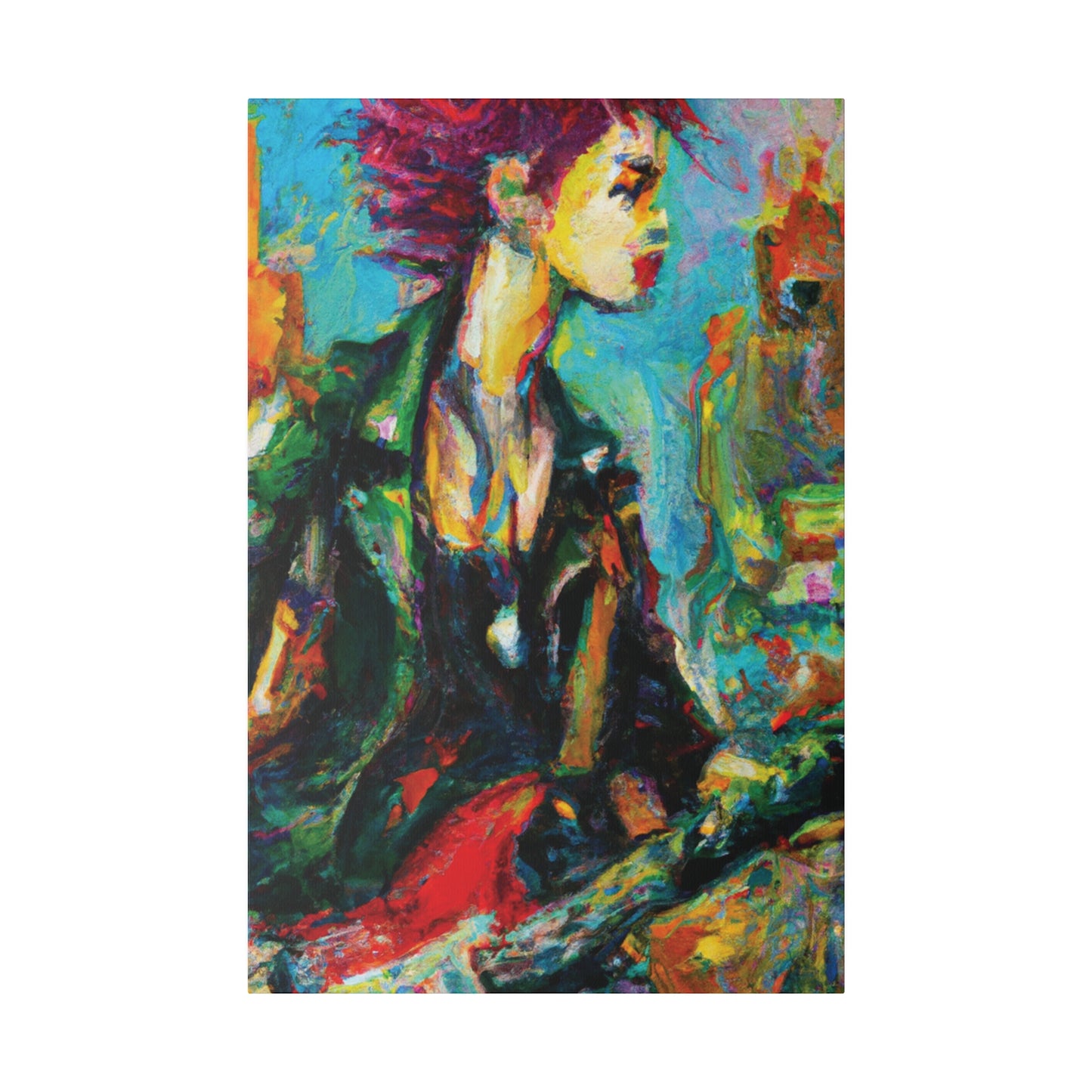 7063X - Rockstar Oil Painting Style Print | Poster | Home Decor | Wall Art | Music Art | Canvas